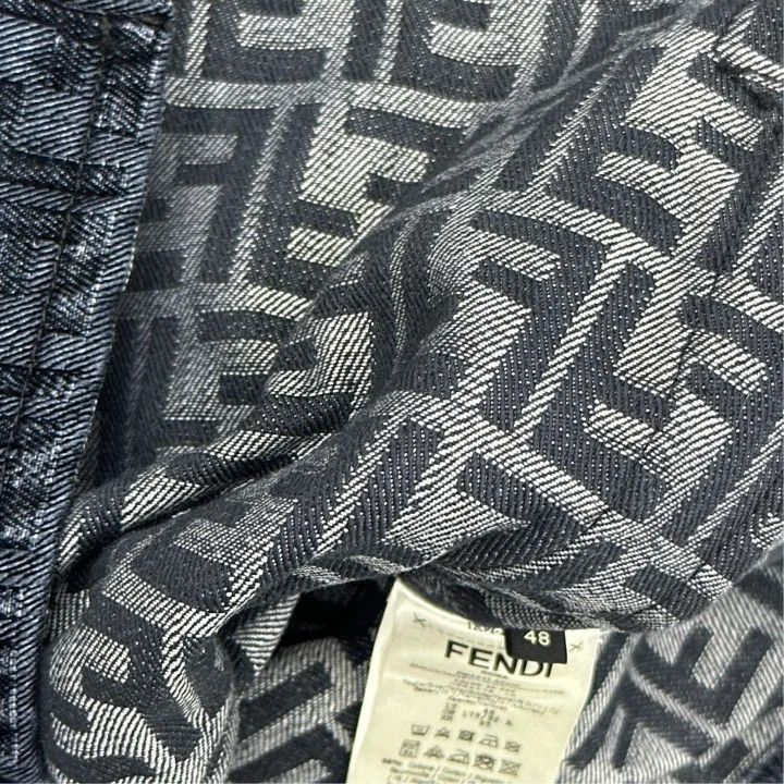 Fendi Fendi Blue Logo Denim Long Sleeve Jacket -2507 Size US L / EU 52-54 / 3 - 3 Thumbnail