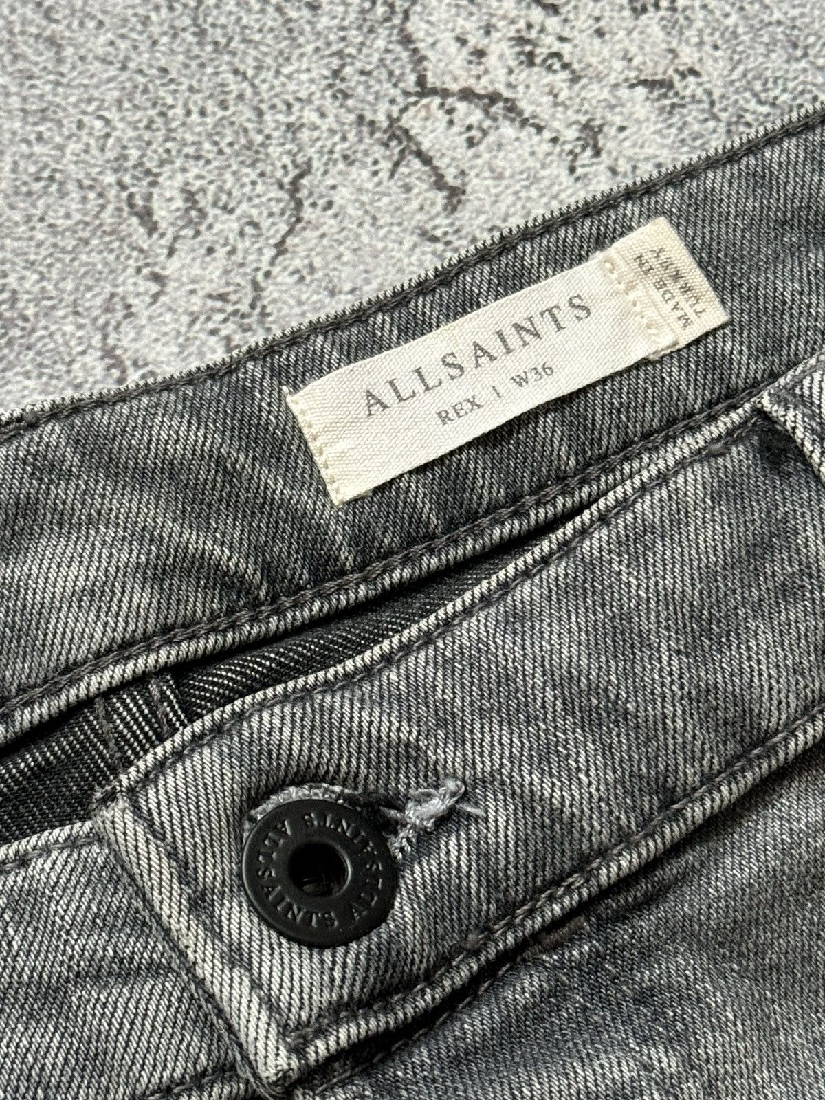 Allsaints × Designer Allsaints 36/32 Rex I denim pant jean trouser chino gray Size US 36 / EU 52 - 12 Thumbnail