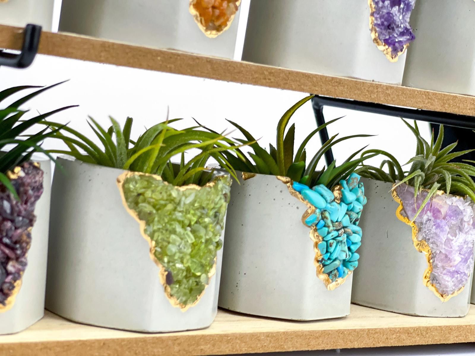 Other Amazonite Air Plant Holder | Succulent Crystal Geode Planter Size ONE SIZE - 8 Thumbnail