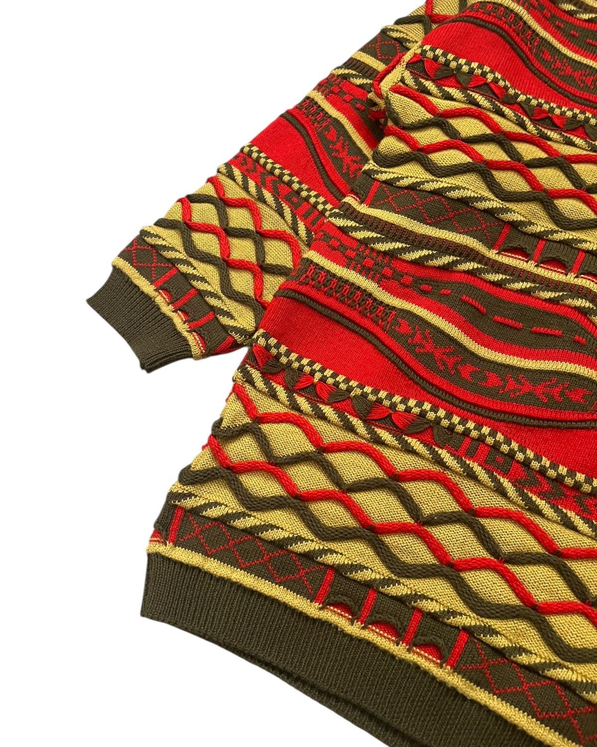 Vintage 1990s Portfolio Australia “Coogi Style” 3D Cabled Sweater Size US S / EU 44-46 / 1 - 8 Thumbnail