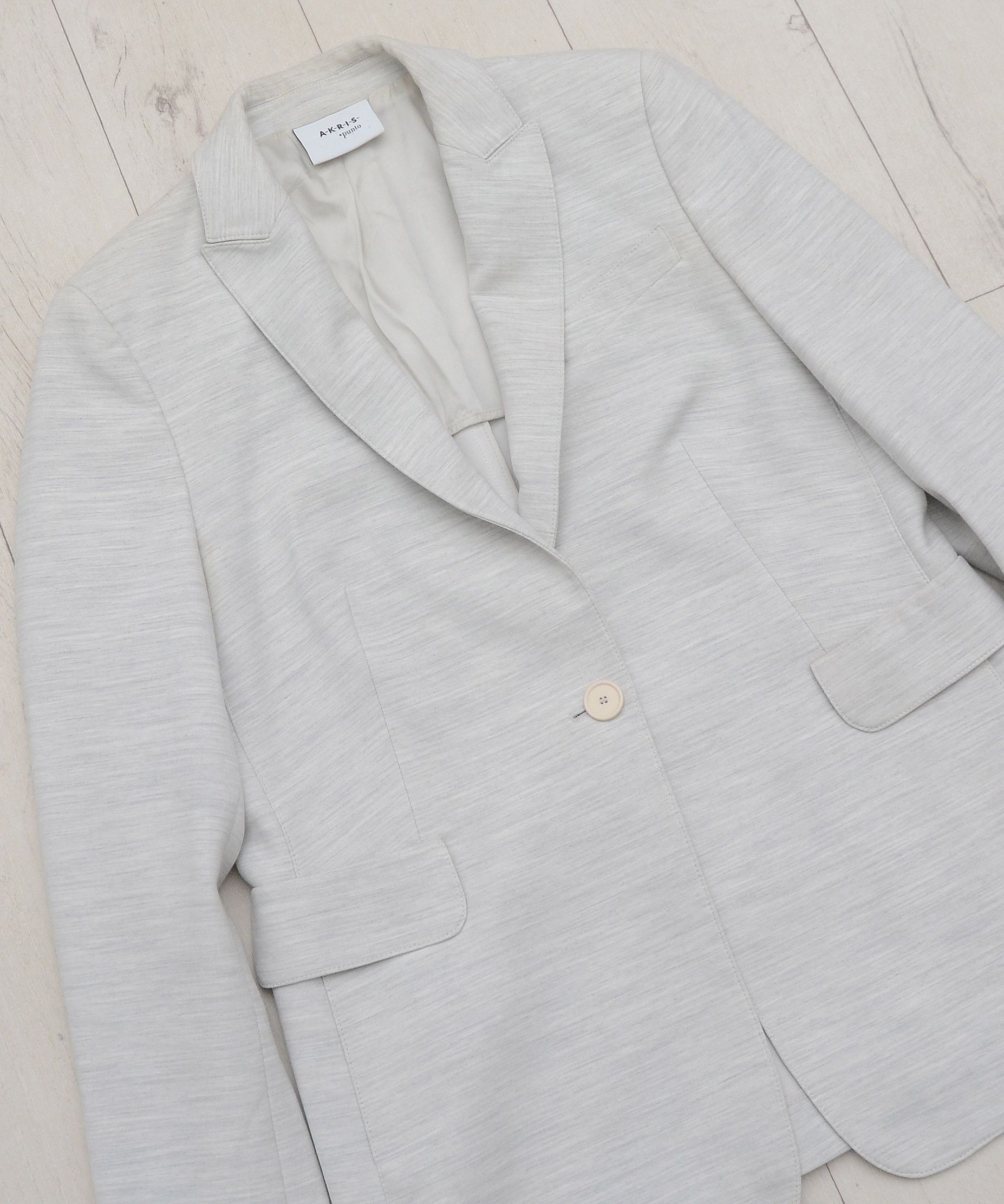 Akris Akris Punto Luxury Blazer Gray One Button size US 10 UK 14 Size L / US 10 / IT 46 - 2 Thumbnail