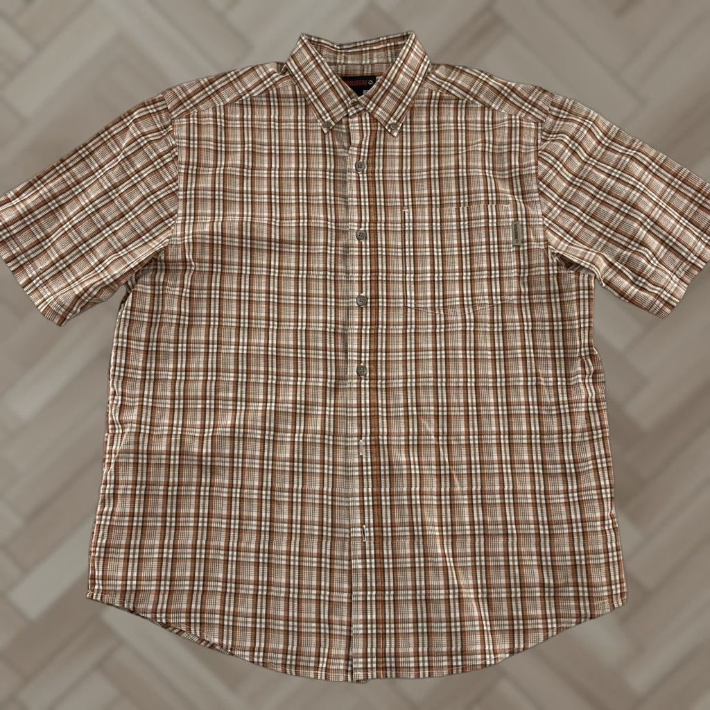 Vintage Wolverine Shirt Plaid Short Sleeve Button-Up Men's Large Orange Size US L / EU 52-54 / 3 - 1 Thumbnail