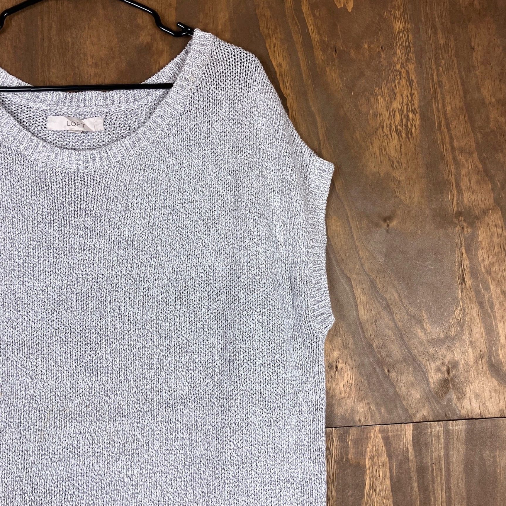 Ann Taylor VINTAGE Ann Taylor LOFT Women Sweater Gray Metallic Sleeveless Knit Boat Neck Stretch XL Size XL / US 12-14 / IT 48-50 - 4 Thumbnail