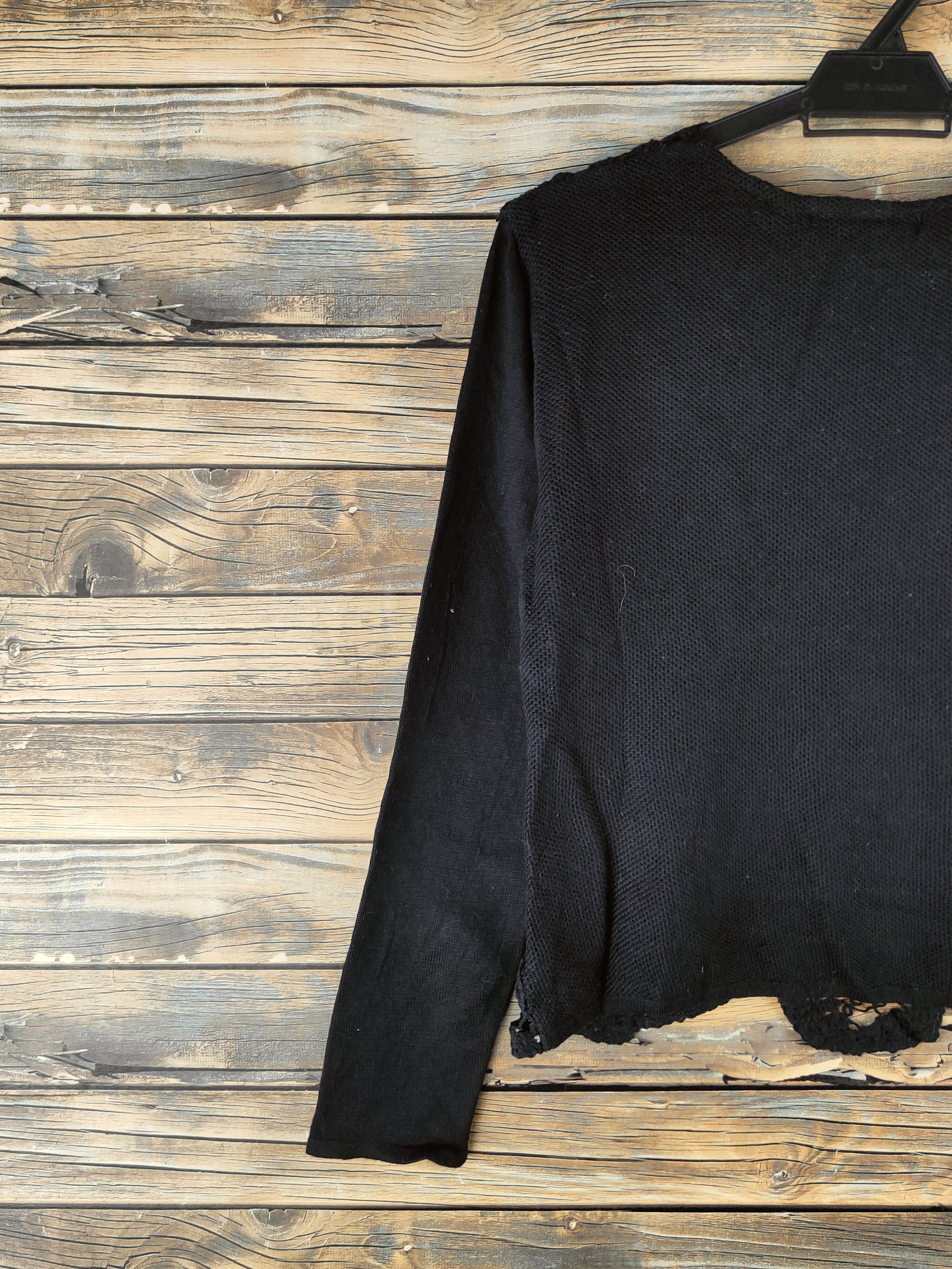 Japanese Brand DL Sugita Bis Black Knitwear Sweatshirts #46-939 Size M / US 6-8 / IT 42-44 - 8 Thumbnail