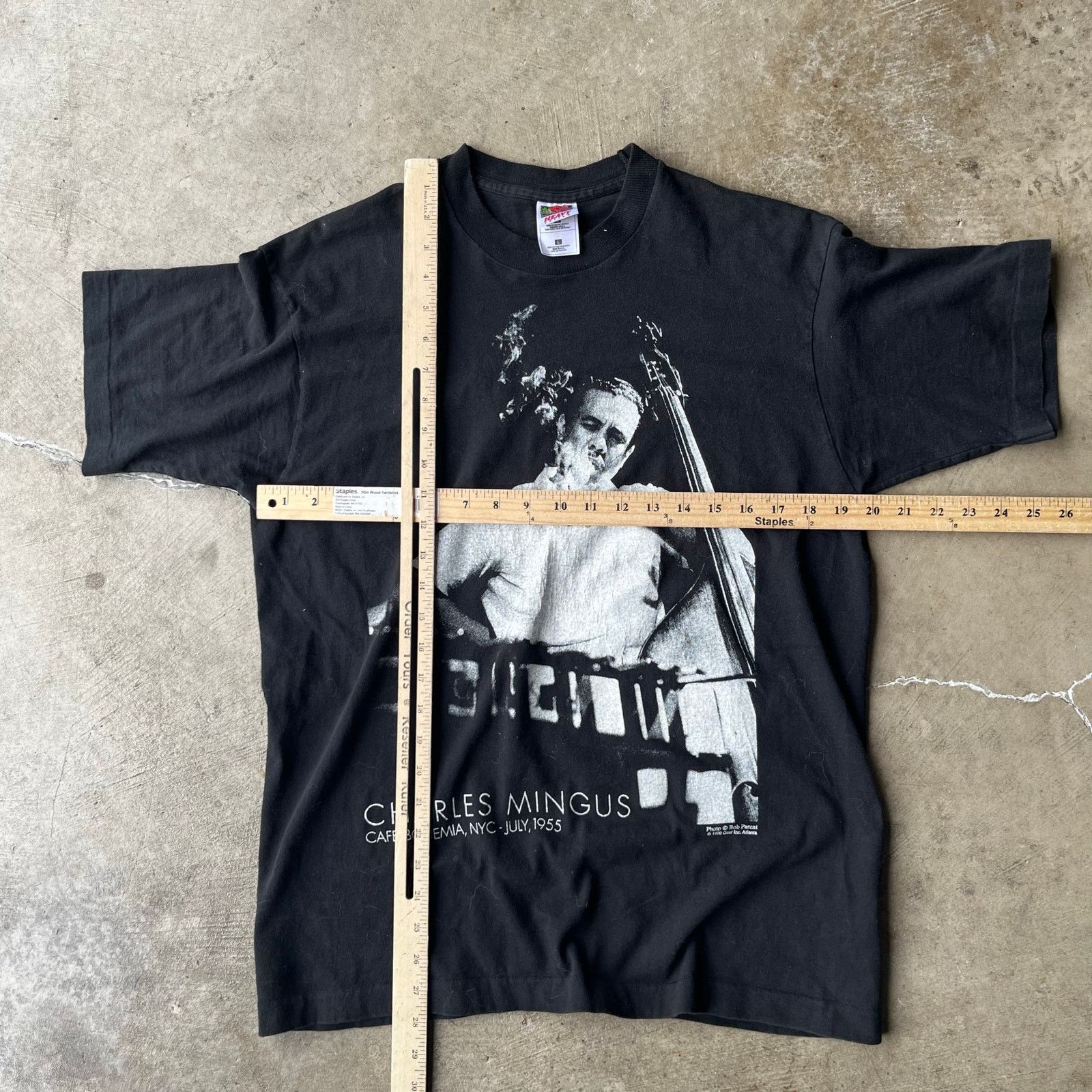 VINTAGE 1990 CHARLES MINGUS SHIRT TEE JAZZ BLACK LARGE