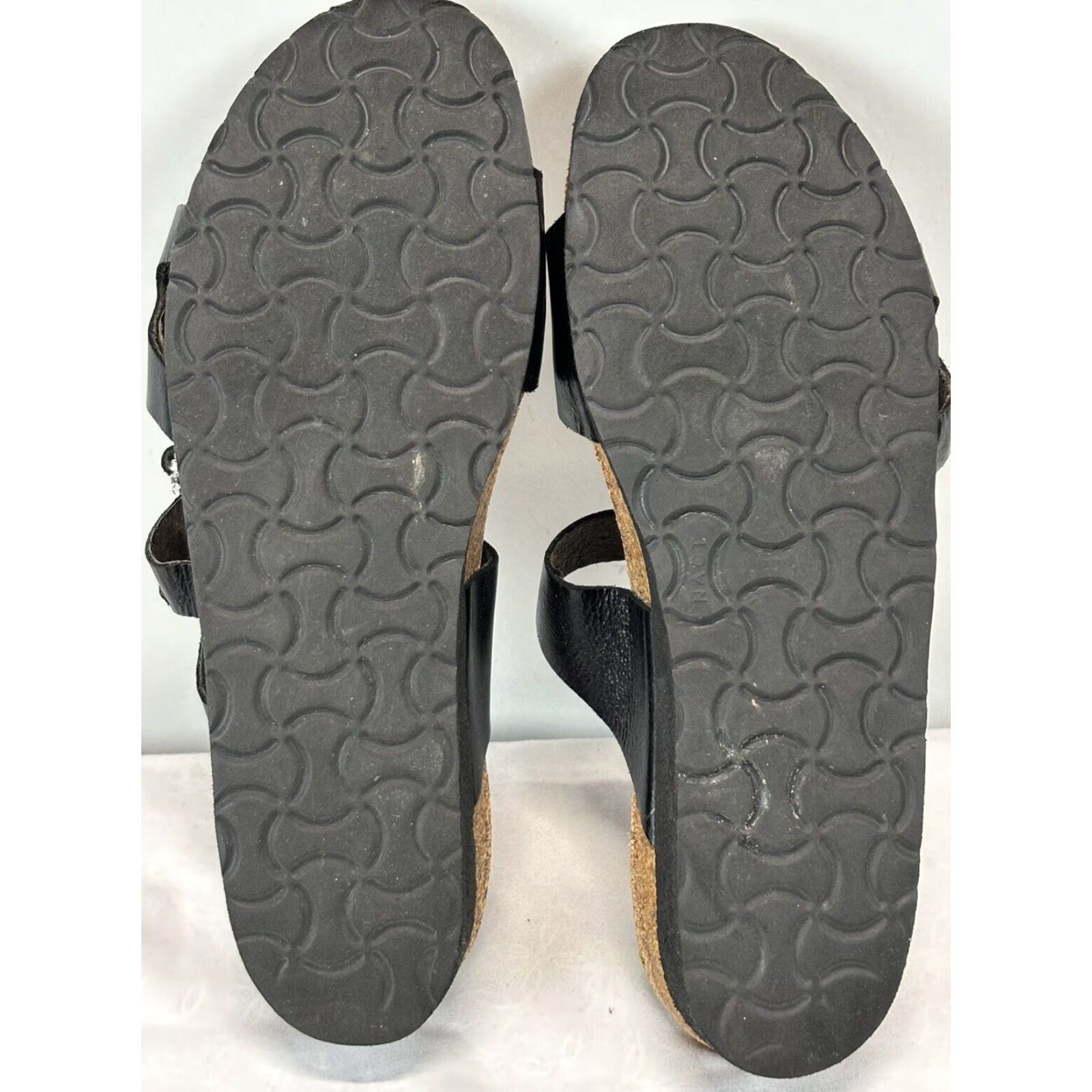 Vintage Naot Black Leather 2 Strap Slide Sandals Women's Size 9.5 EU 42 Size US 12 / IT 42 - 6 Thumbnail