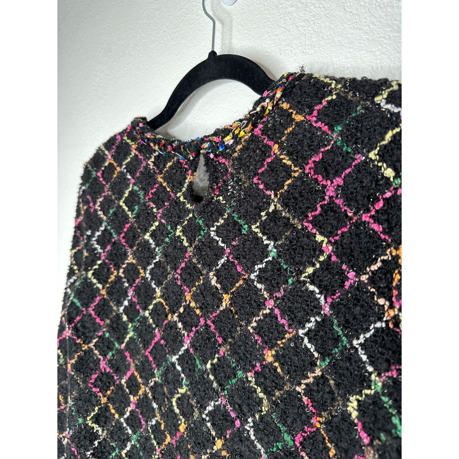 Zara Zara Black Multicolor Knit Sweater Pearls on Sleeves Top S Size S / US 4 / IT 40 - 8 Thumbnail