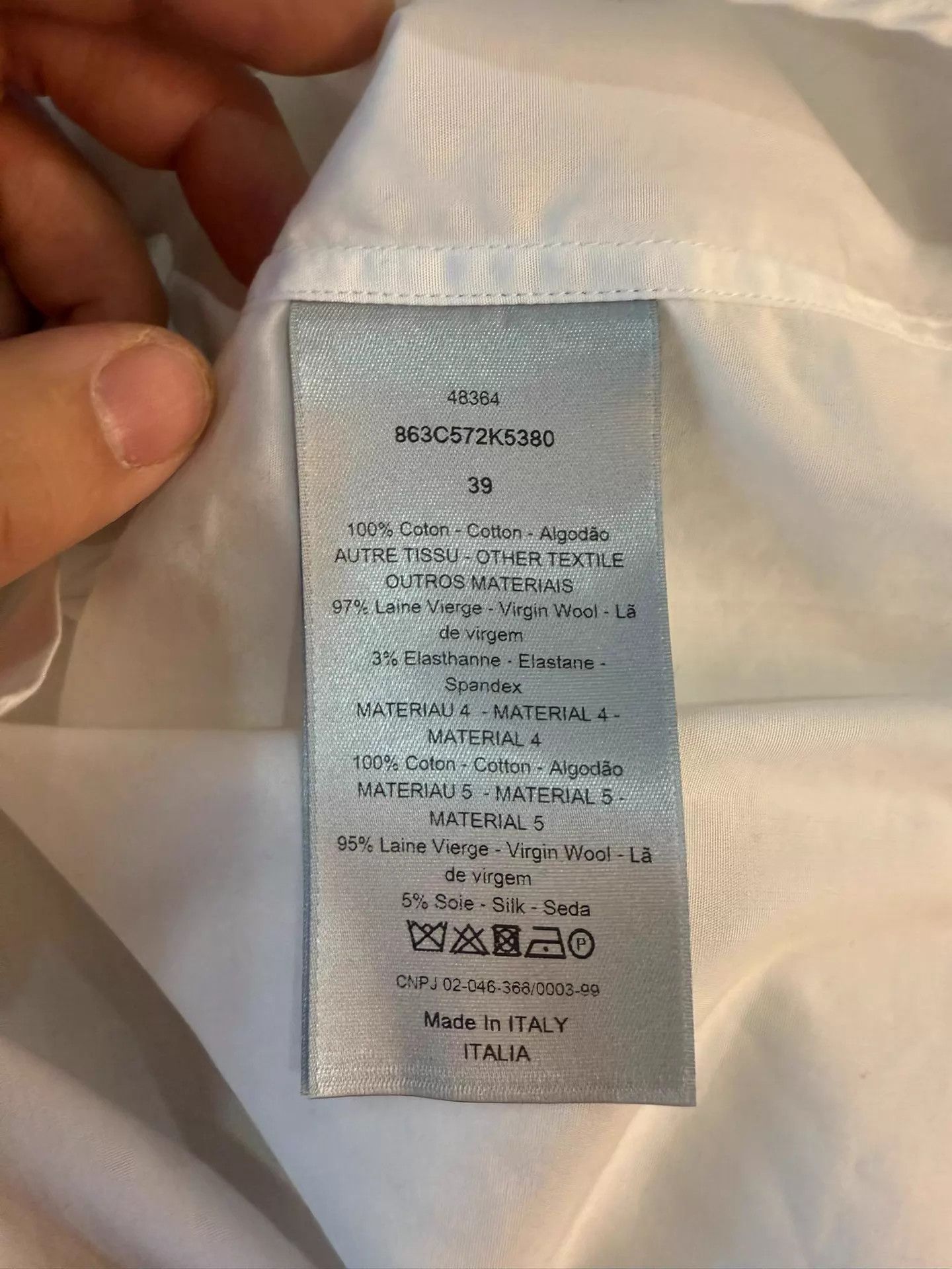 Dior Dior White Button-Front Shirt 39 IT Italian MINT Size US M / EU 48-50 / 2 - 5 Thumbnail