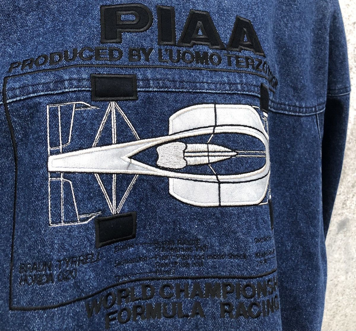 Sports Specialties Vintage PIAA RACING F-1 Denim Logo Jacket with Patch Size US XL / EU 56 / 4 - 12 Thumbnail