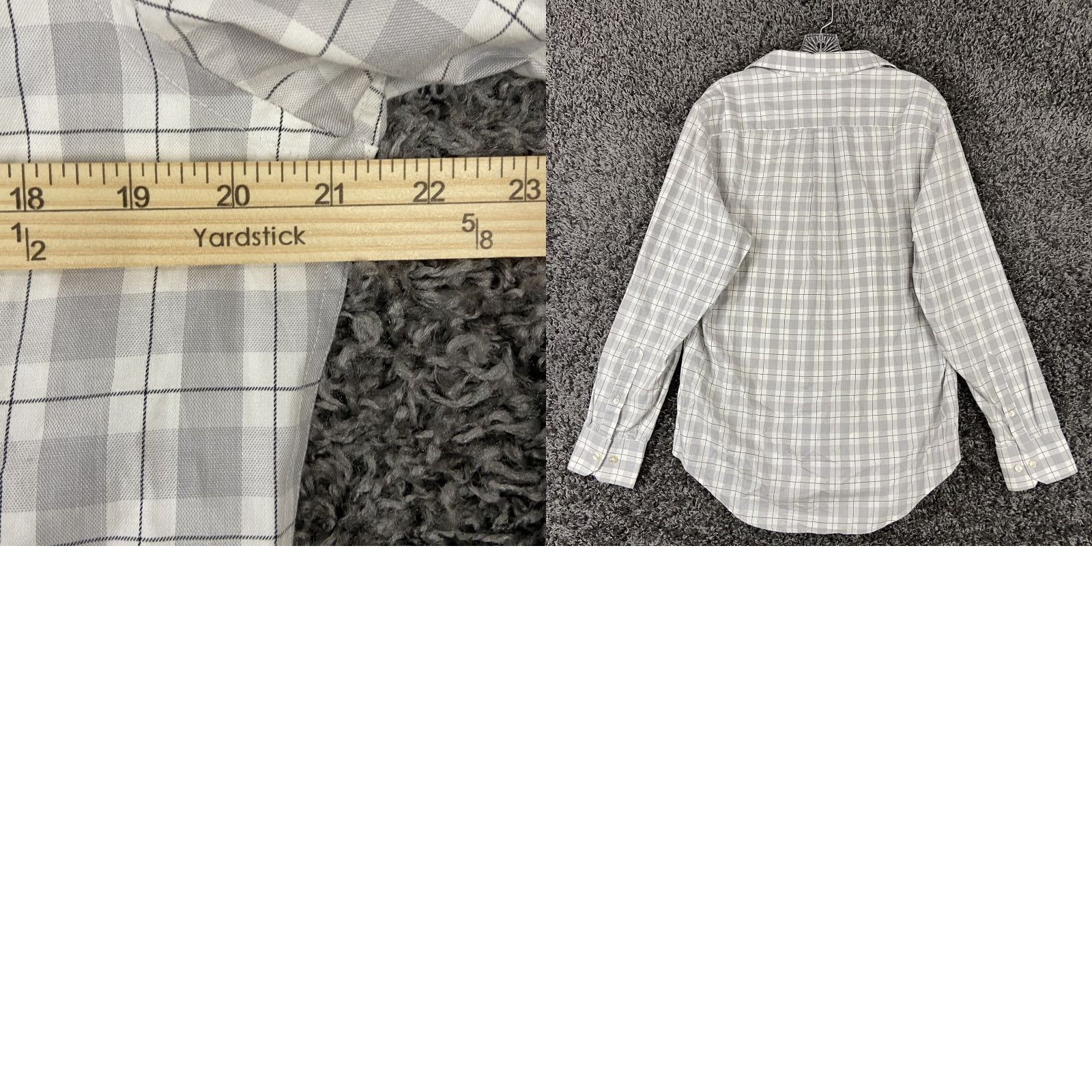 Banana Republic VINTAGE? Banana Republic Gray Plaid Long Sleeve Button-Up Shirt Men M 33/34 Regular Size M Gray Mens Shirt Size US M / EU 48-50 / 2 - 8 Thumbnail