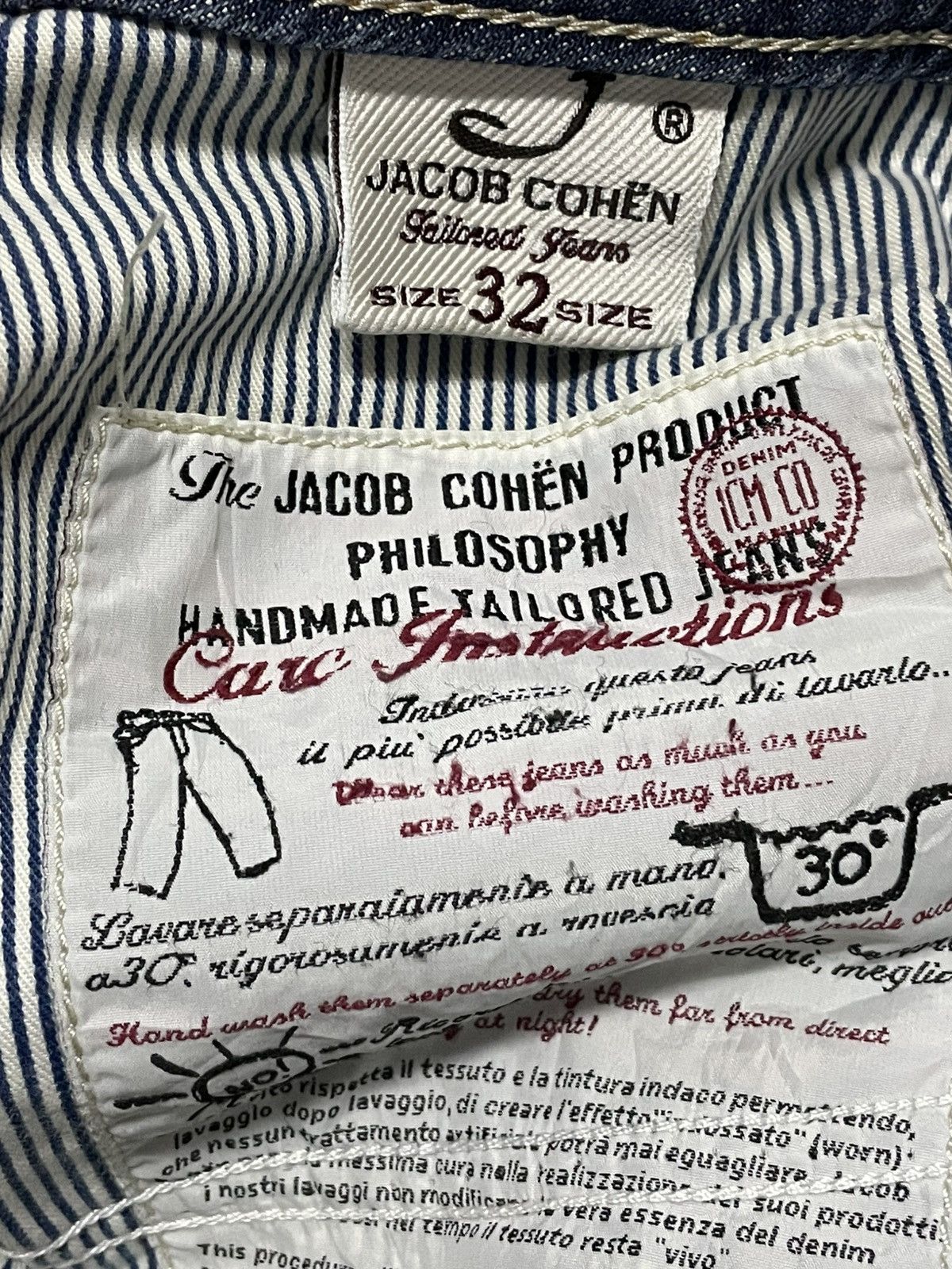 Jacob Cohen VINTAGE JACOB COHEN 90S DESIGNER BLUEWASHED DISTRESSED DENIM Size US 30 / EU 46 - 18 Thumbnail