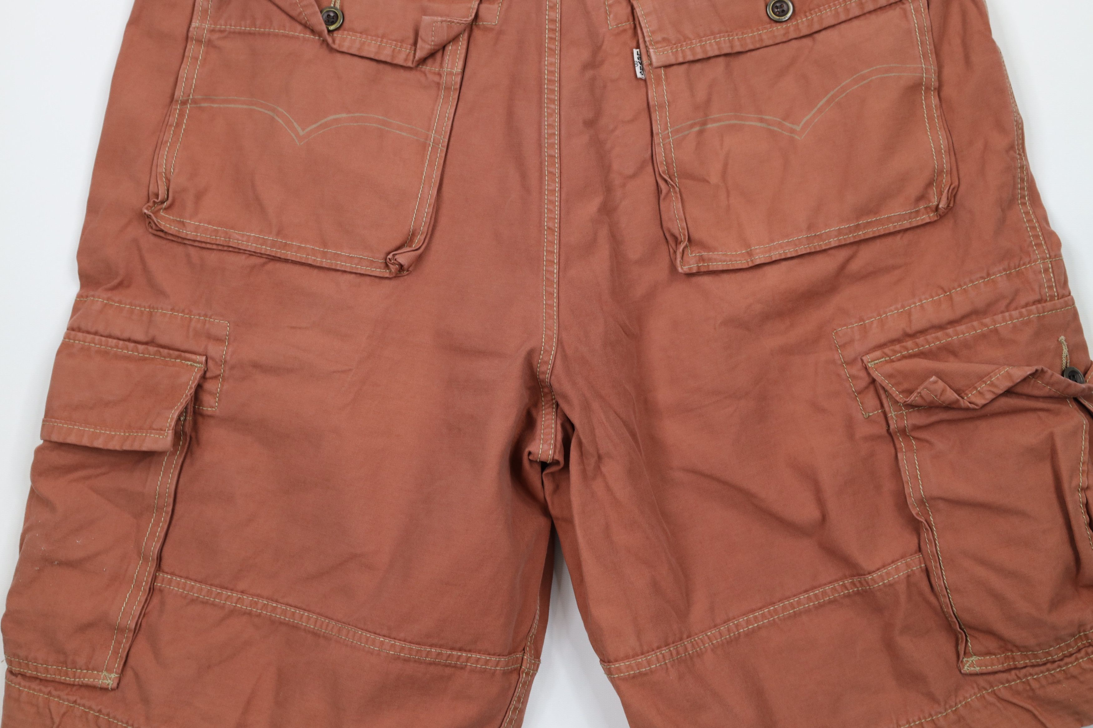 Levi's × Vintage Vintage Y2K Levis Faded Baggy Fit Cargo Shorts Rust Cotton Size US 38 / EU 54 - 12 Thumbnail