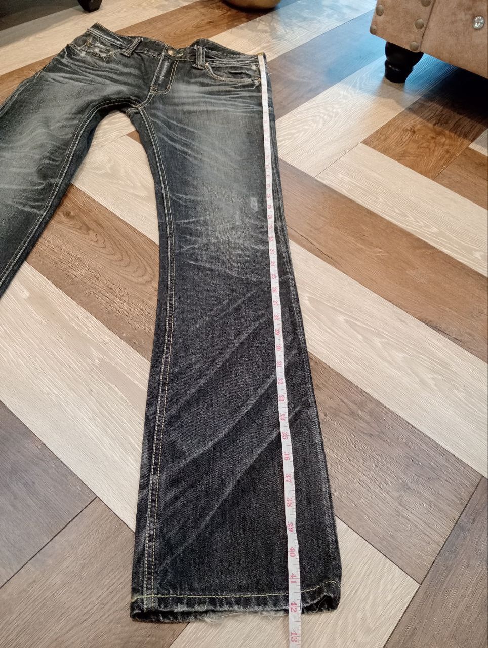 If Six Was Nine JAPANESE LAGUST FLARED DISTRESSED WASHED DENIM JEANS Size US 32 / EU 48 - 21 Thumbnail