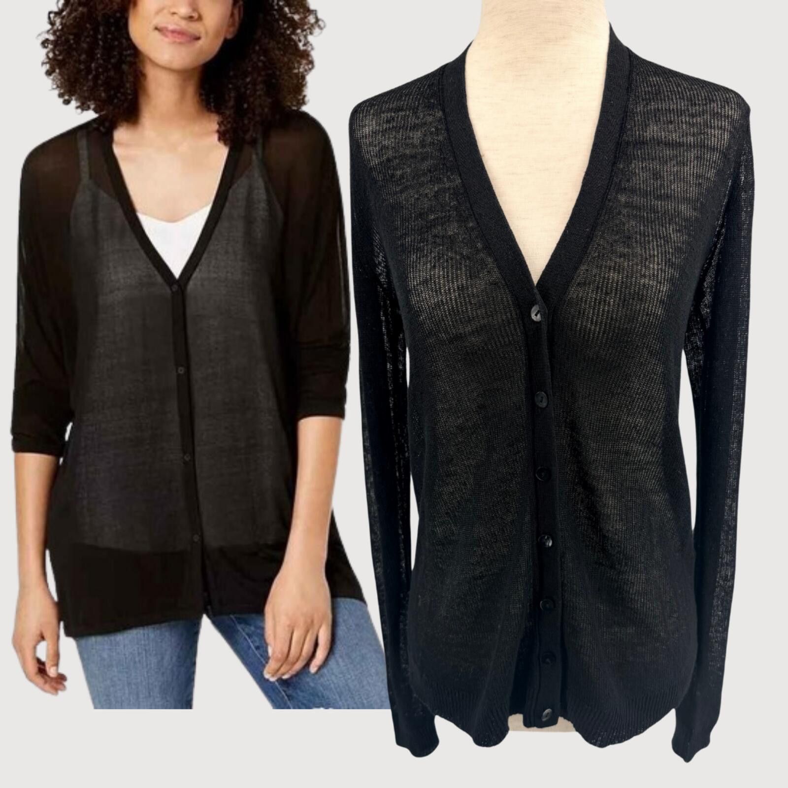 Eileen Fisher Eileen Fisher Sheer Knit Button Cardigan XXS Size XXS / US 00 / IT 34 - 1 Thumbnail