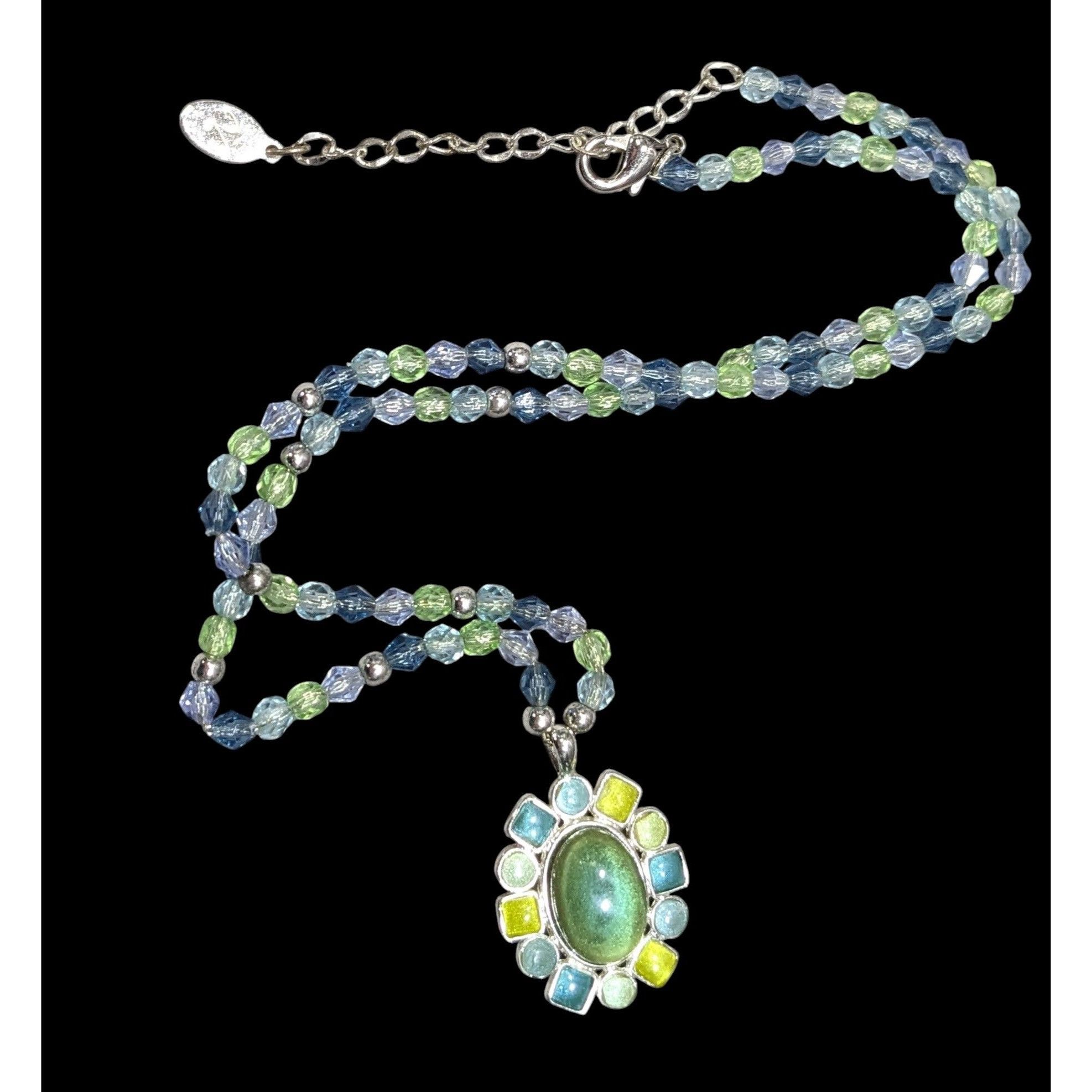 Other Village Blue And Green Pendant Necklace With Enamel Accents Size ONE SIZE - 1 Thumbnail