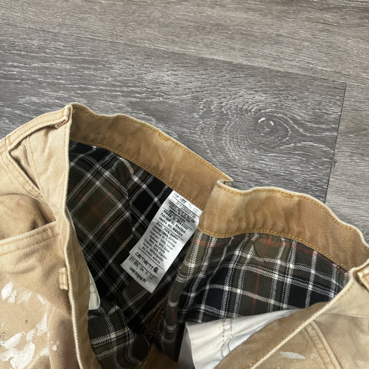 Carhartt × StraightFaded × Vintage Vintage 90s Carhartt flannel lined faded & painted pants Size US 33 - 5 Thumbnail