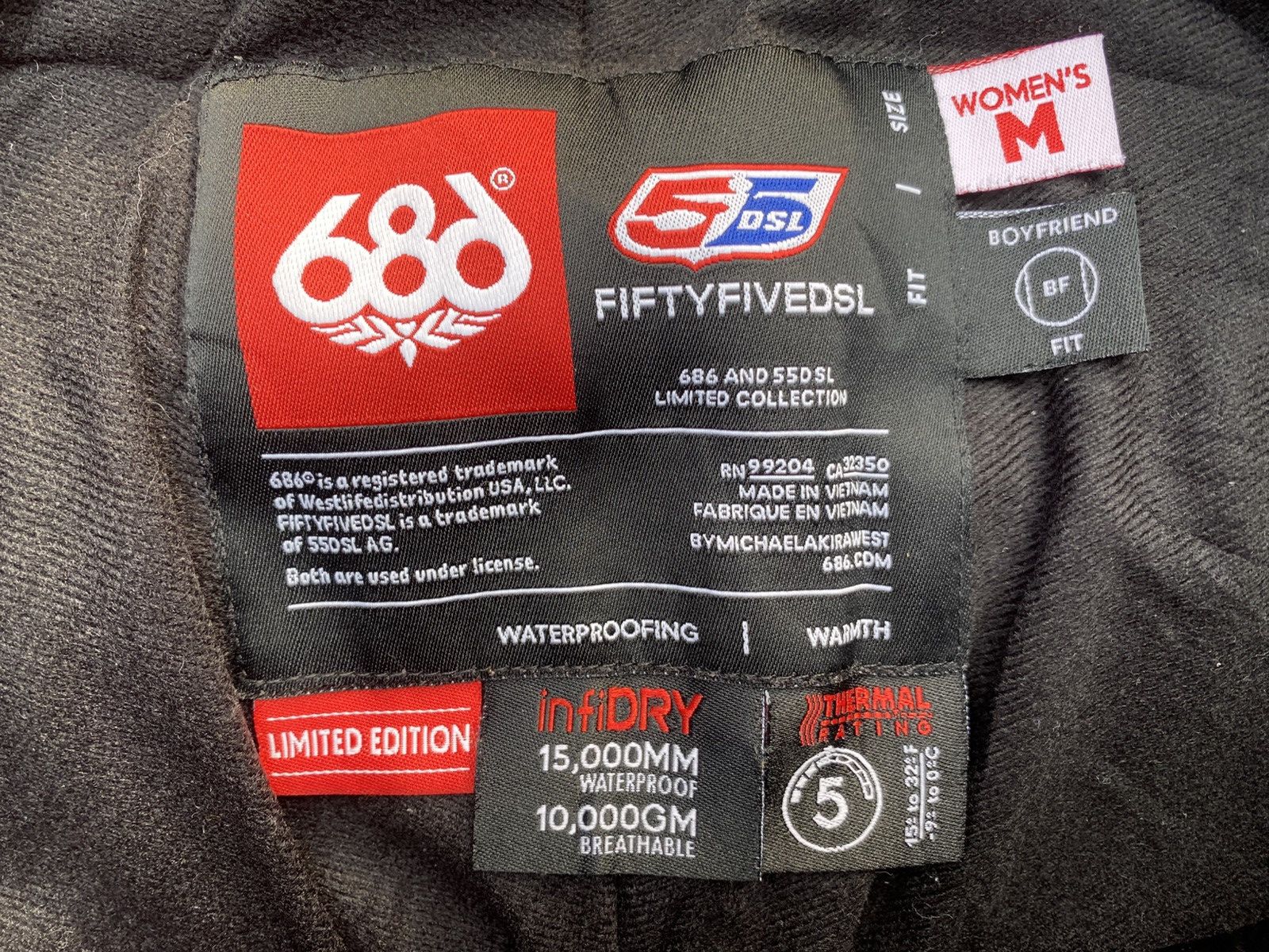 686 686 x 55DSL Snow Pants Size 35" - 9 Thumbnail