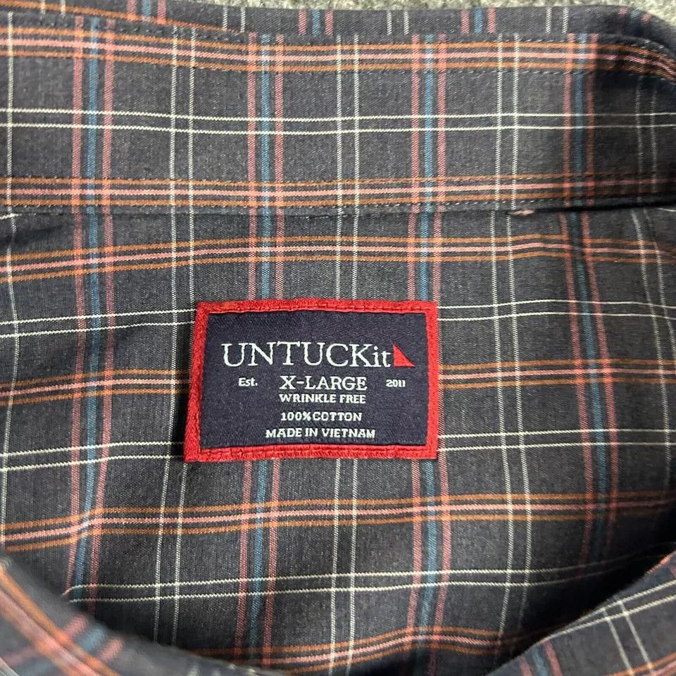UNTUCKit Untuckit Shirt Mens XL Plaid Button Down Pocket Cotton Size US XL / EU 56 / 4 - 3 Thumbnail