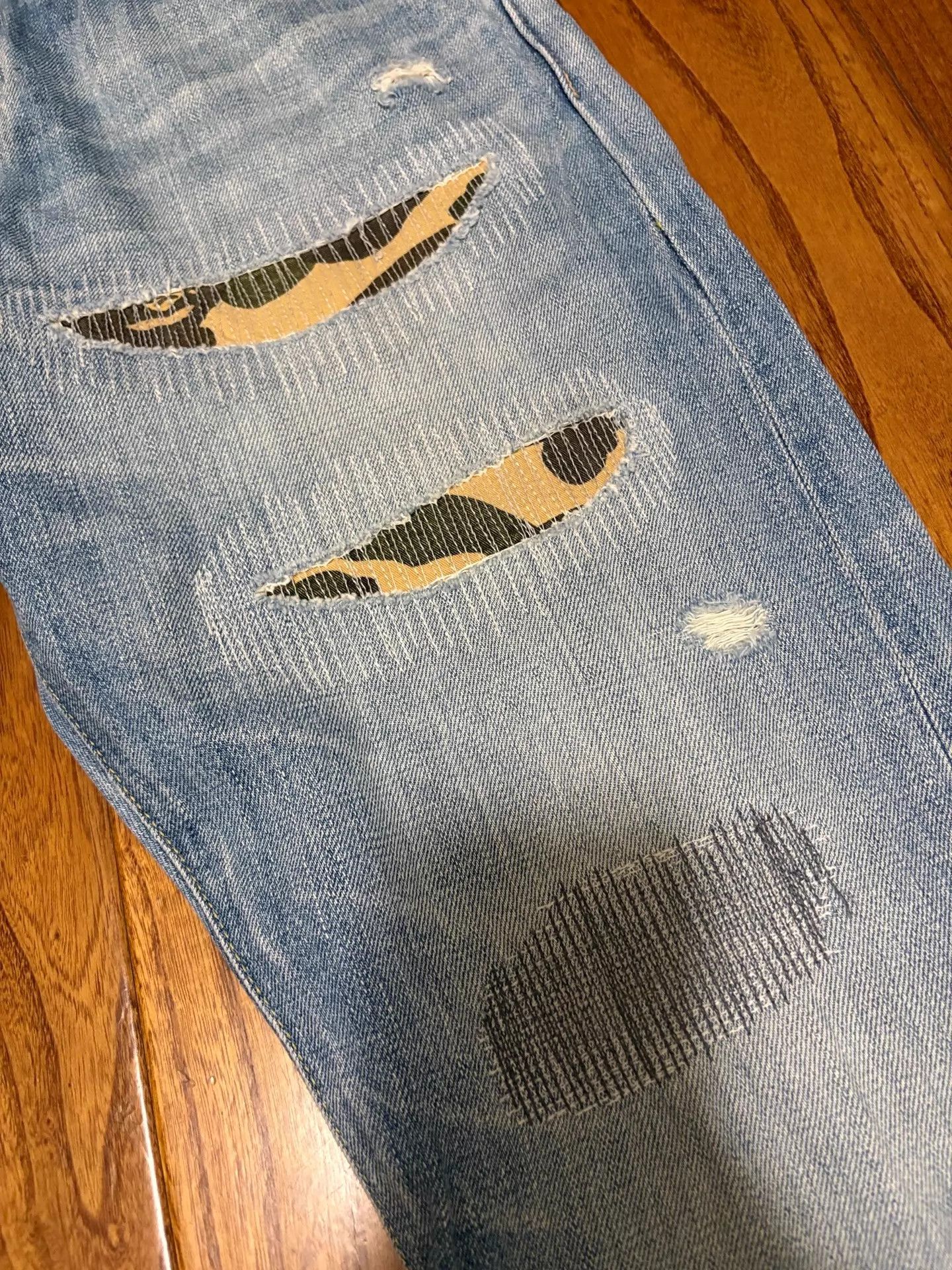 Bape BAPE Yellow Camo Patch Vintage Wash Jeans S Size US 29 - 5 Thumbnail