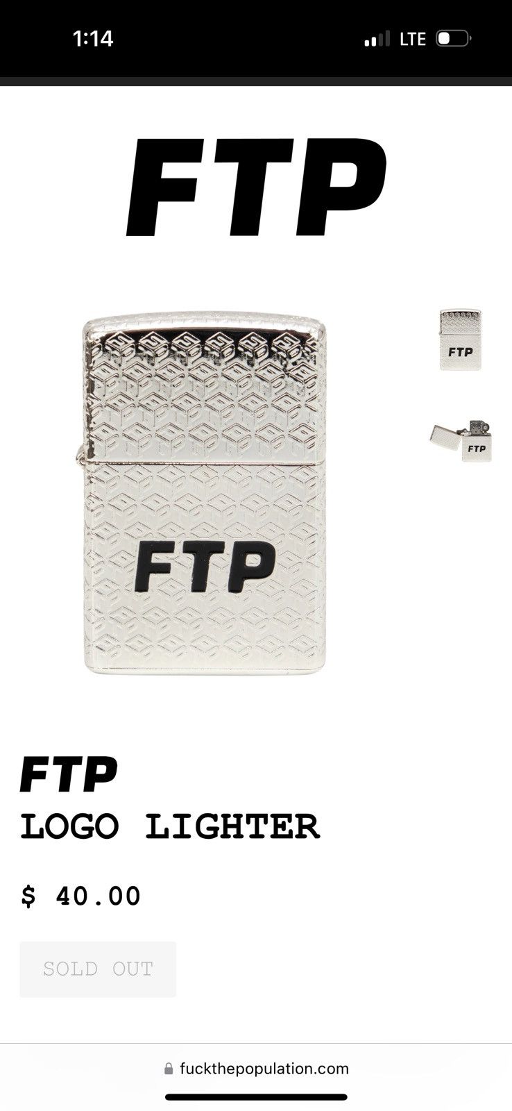 Fuck The Population FTP Logo Lighter Size ONE SIZE - 1 Preview
