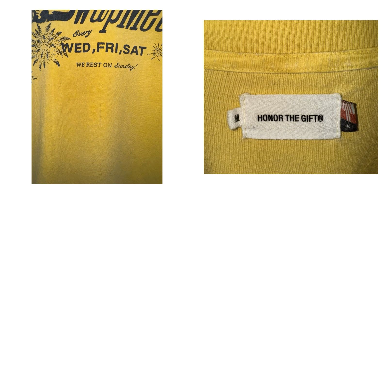 Honor the Gift HONOR THE GIFT Vintage T-Shirt Sz M Mustard Yellow Mens Tee Shirt RARE Swap Meet Yellow 90s Merch Size US M / EU 48-50 / 2 - 8 Thumbnail