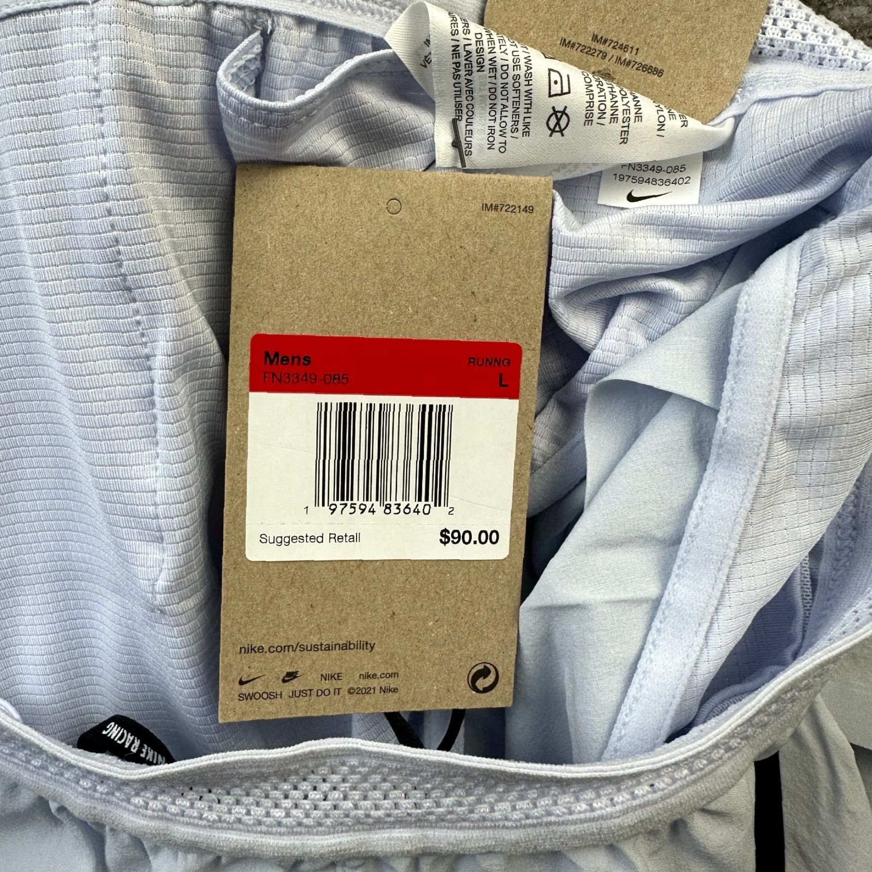 Nike Nike Aeroswift Shorts Mens Large Blue 2" Running Dri Fit Racing Size US 33 - 6 Thumbnail