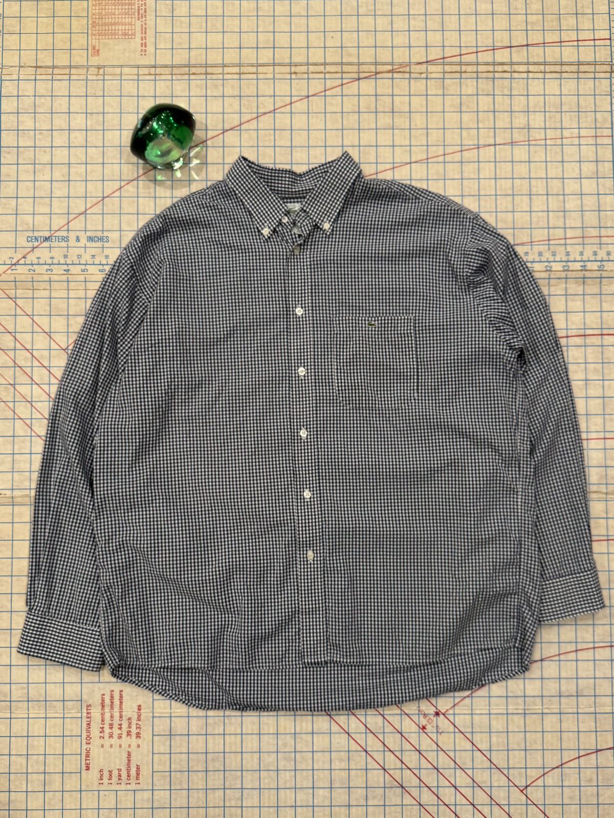 Lacoste Lacoste Gingham Pattern Button Up Shirt Made In France 44 Size US XL / EU 56 / 4 - 1 Thumbnail