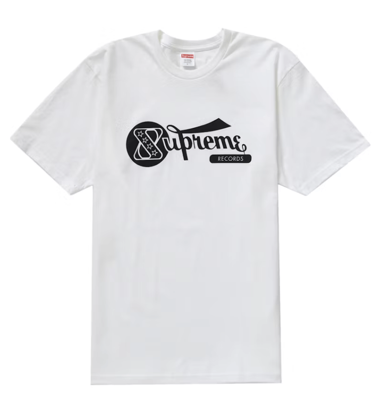 image of Supreme Records Short Sleeve Tee Shirt White, Men's (Size XL)