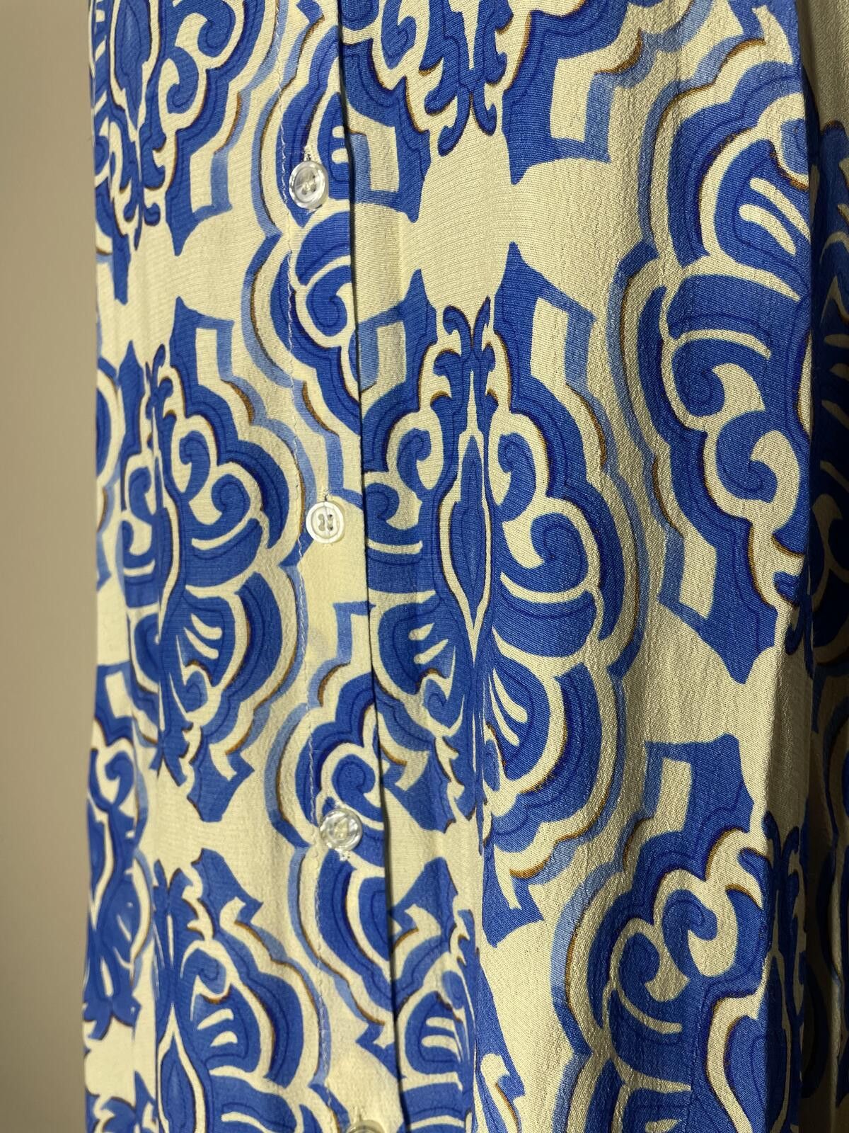 Zara Zara Blue & White Printed Midi Dress Sz S Coastal Grandma Size S / US 4 / IT 40 - 7 Thumbnail