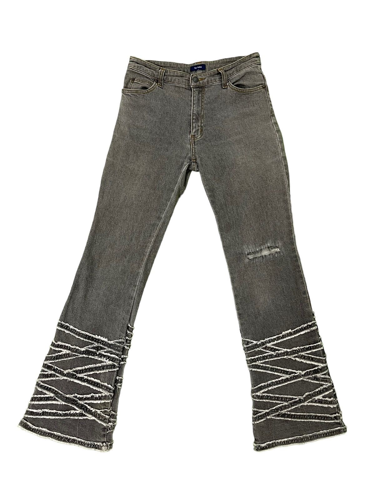 Japanese Brand Flare Jeans Skinny Lip Make Distress Stretch Boot Cut 6🟦4 Size US 29 - 3 Thumbnail