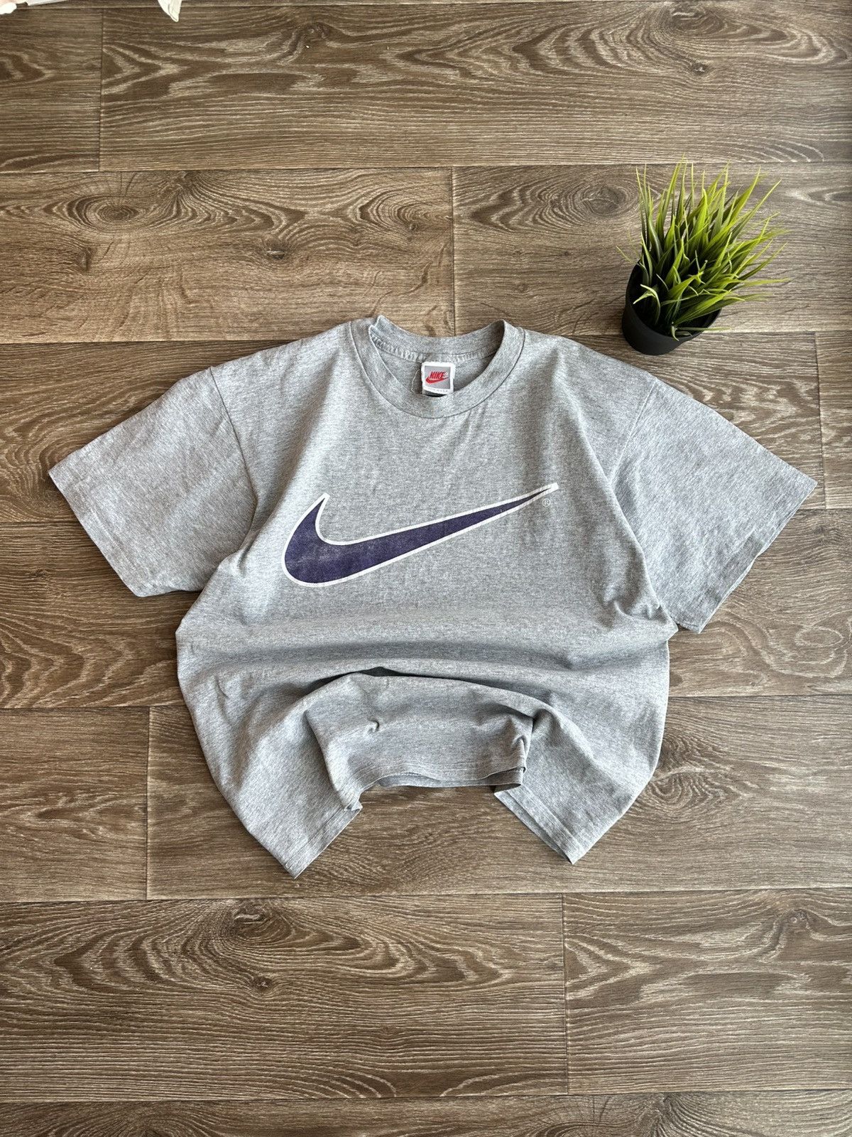 Nike 🔥 Vintage 80s Nike Big Logo Swoosh T Shirt USA 90s Stussy Size US M / EU 48-50 / 2 - 1 Thumbnail