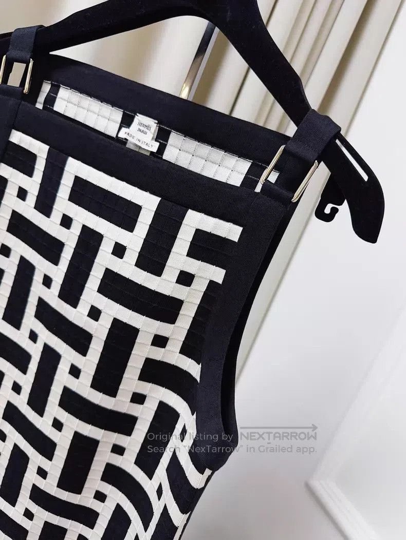Hermes Hermes Black and white knitted strapless dress Size XS / US 0-2 / IT 36-38 - 4 Thumbnail