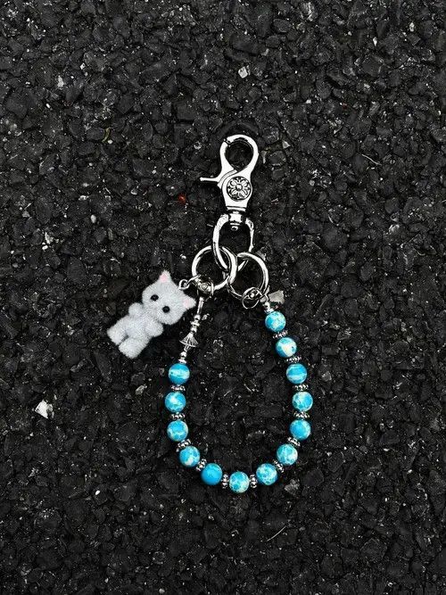 Jewelry Blue Emperor Tinto keychain,Y2K Keychain, Jeans KeyChain Size ONE SIZE - 5 Thumbnail