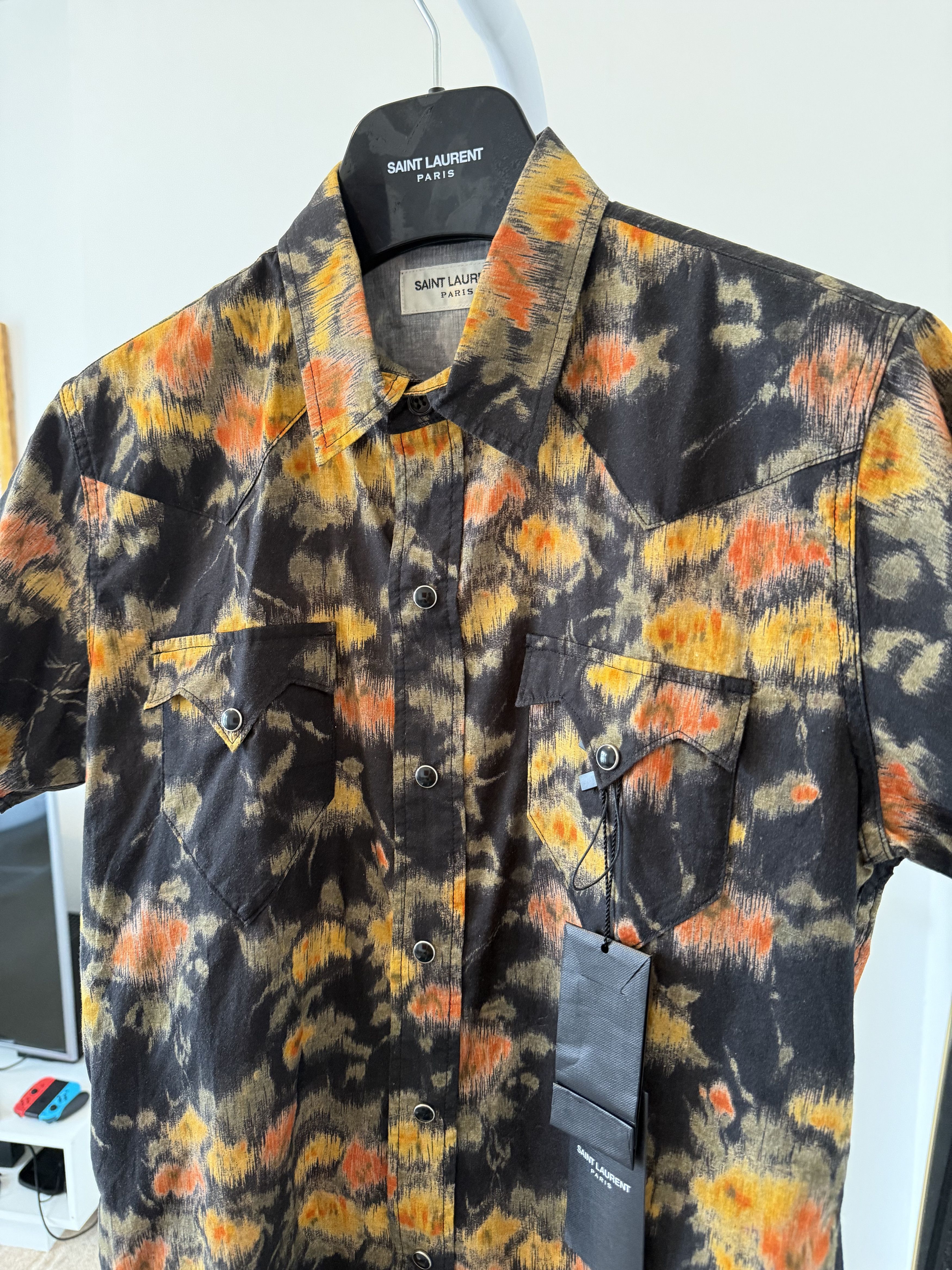 Saint Laurent Paris SS21 Saint Laurent Western Floral Short Sleeve Shirt Size US M / EU 48-50 / 2 - 7 Thumbnail