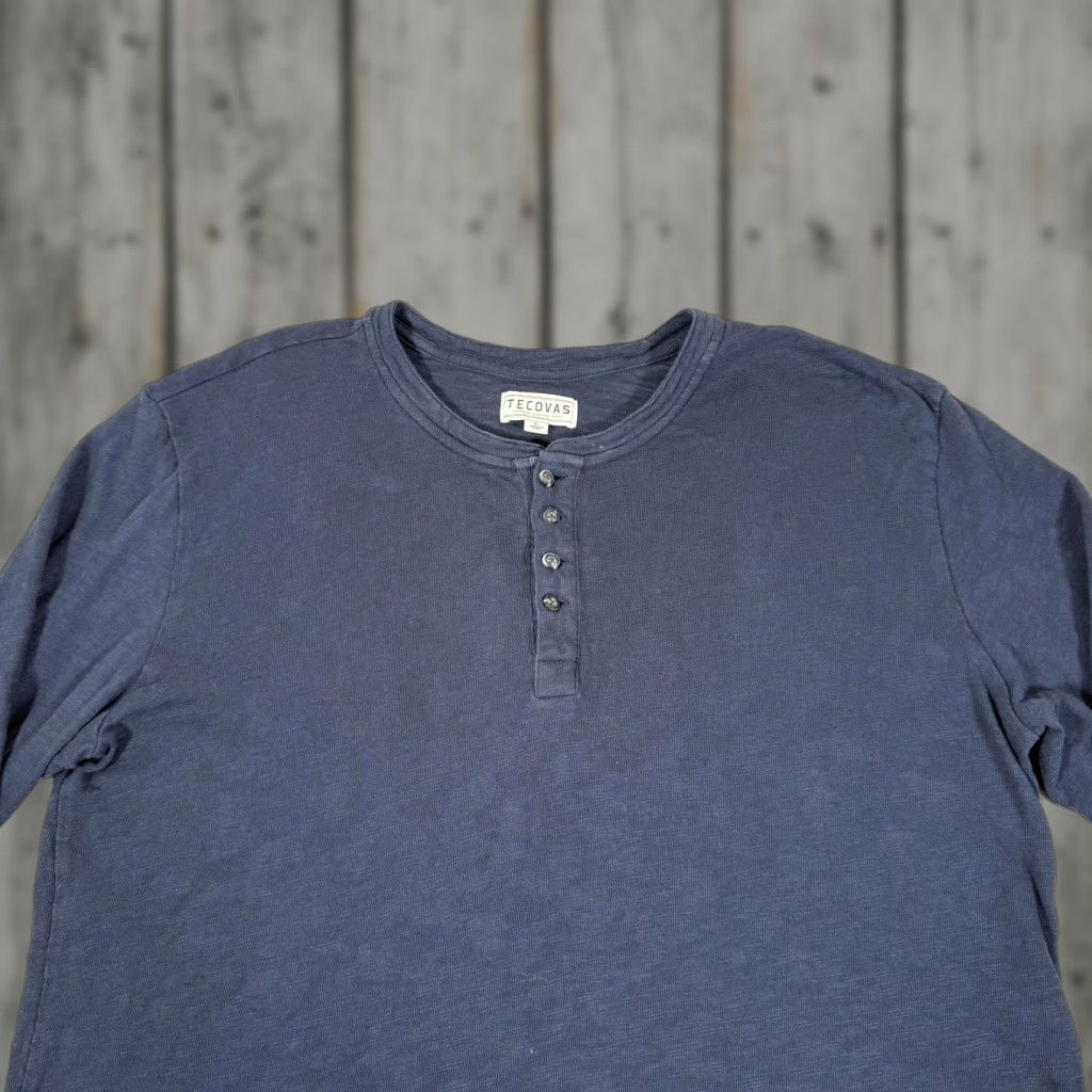 Tecovas Tecovas Shirt Mens Large Blue Henley Long Sleeve Western Cowboy Work Cotton Tee Size US L / EU 52-54 / 3 - 1 Thumbnail