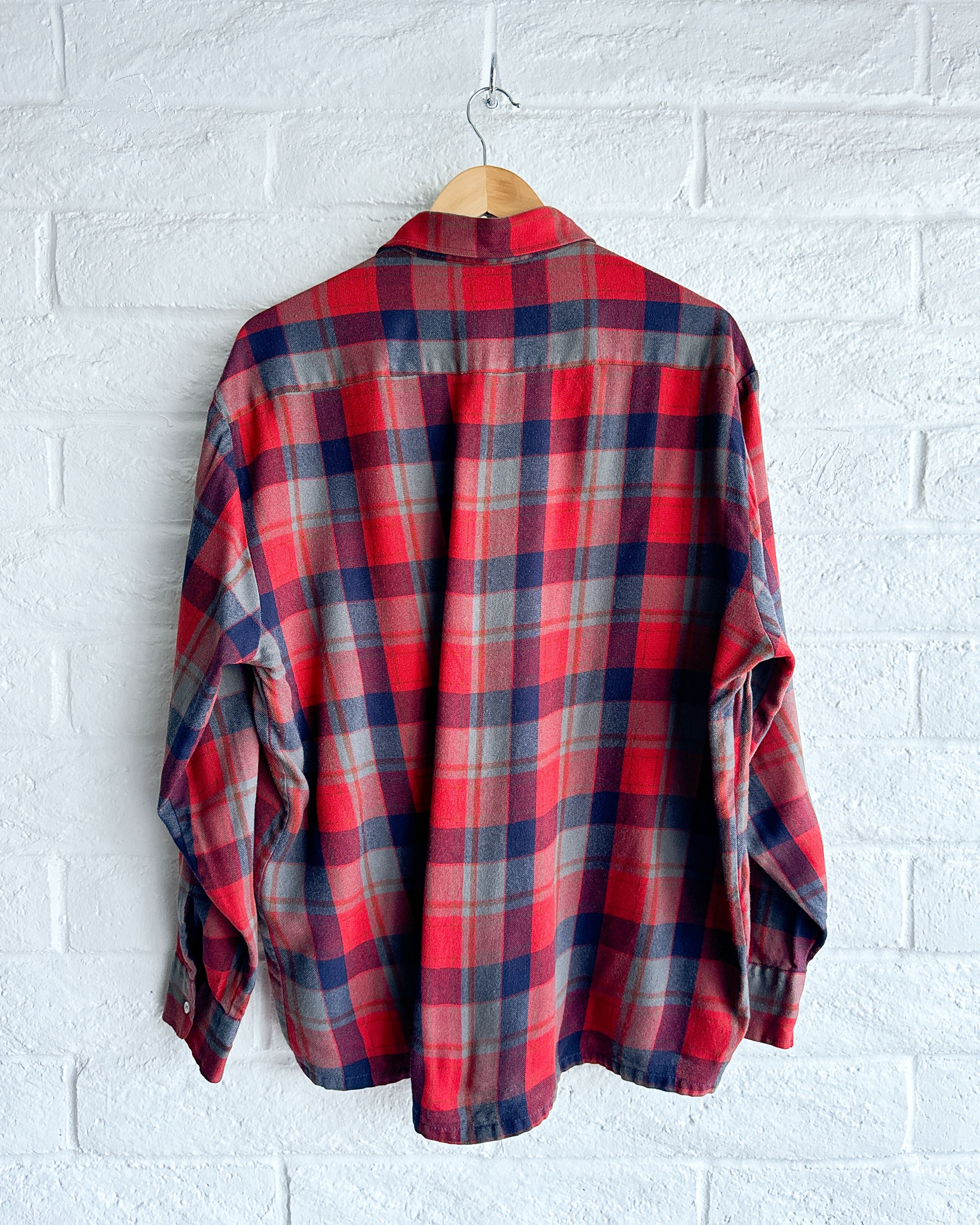 Vintage Vintage 1980s Back Packer Red Plaid Flannel Shirt XL Acrylic Size US XL / EU 56 / 4 - 7 Thumbnail