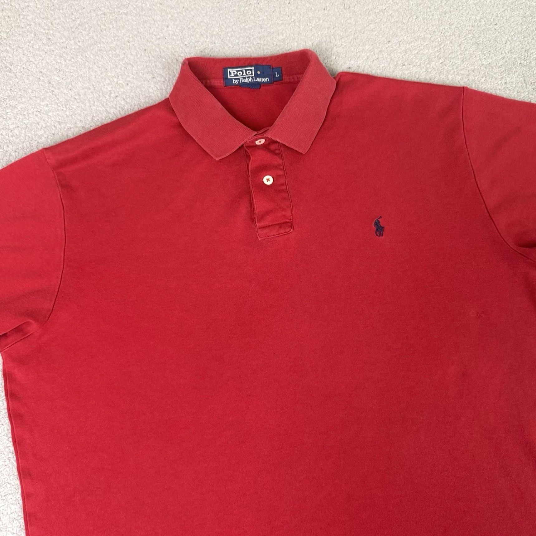 Polo Ralph Lauren Polo Ralph Lauren Shirt Mens L Red Stretch Casual Distressed Essential Pony Polo Shirt Size US L / EU 52-54 / 3 - 2 Thumbnail