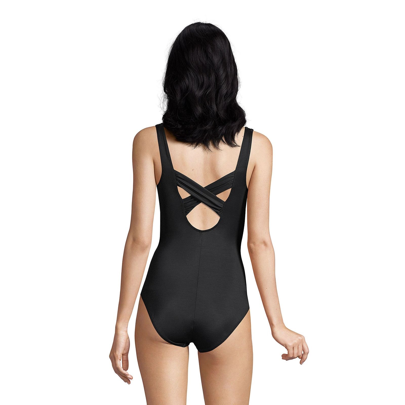 Lands' End Lands End SlenderSuit Carmela One Piece Swimsuit Black 22W Size ONE SIZE - 9 Thumbnail