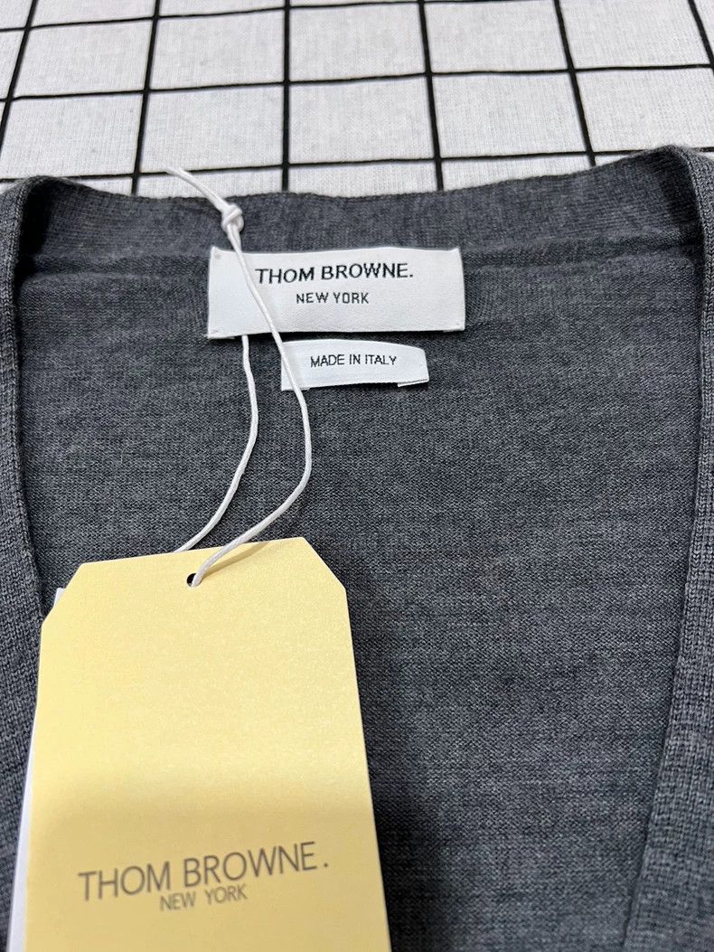 Thom Browne Thom Browne Gray five-knot wool sweater Size US L / EU 52-54 / 3 - 3 Thumbnail