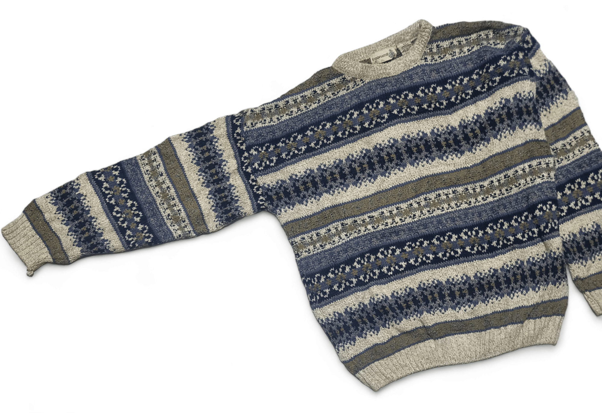 Other Vintage 80s FIELDMASTER Ethnic Striped otifs Knit Sweater Size US L / EU 52-54 / 3 - 2 Thumbnail