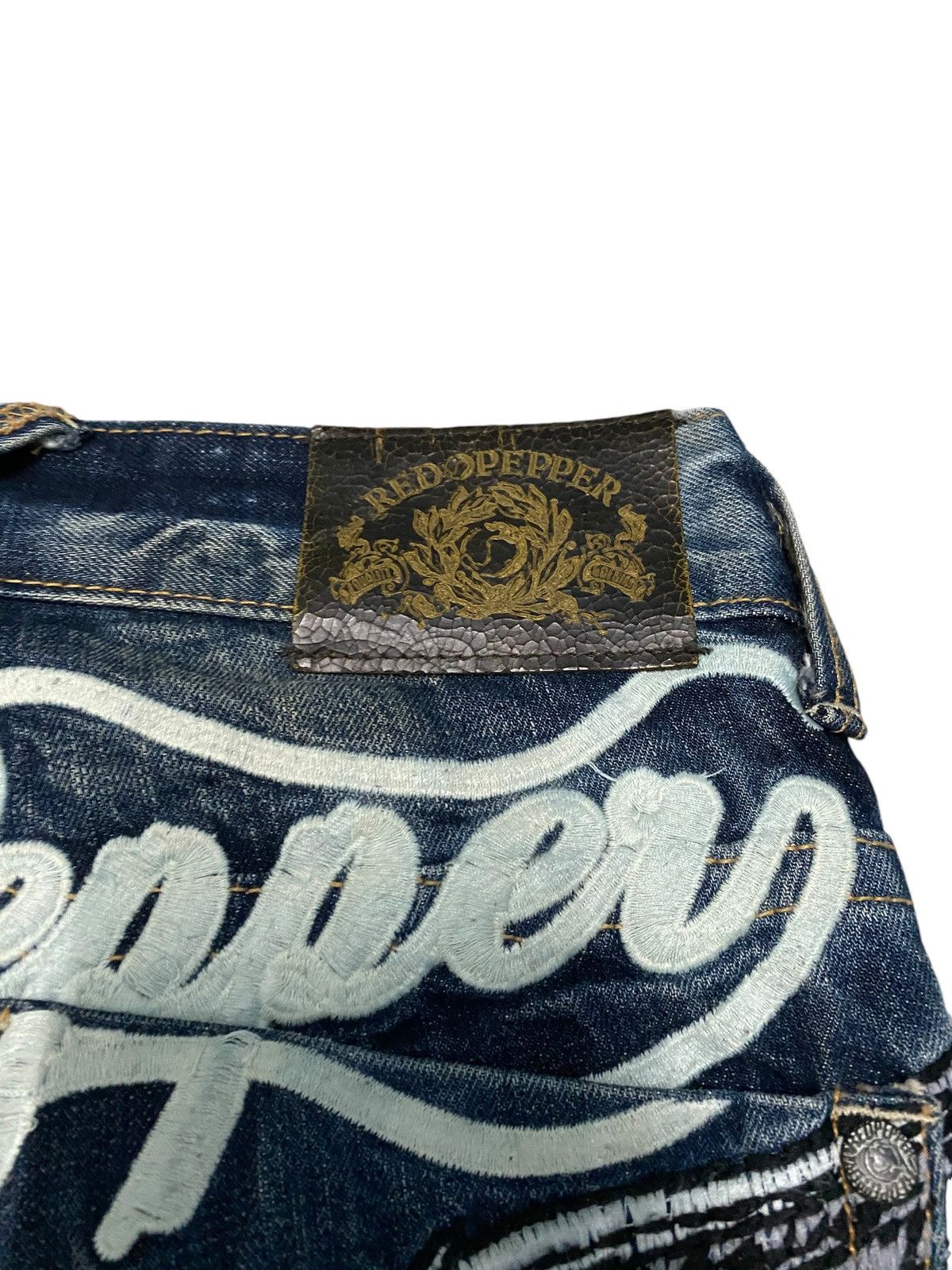 Japanese Brand Red peppers skulls x designer flare jeans Size US 32 / EU 48 - 12 Thumbnail