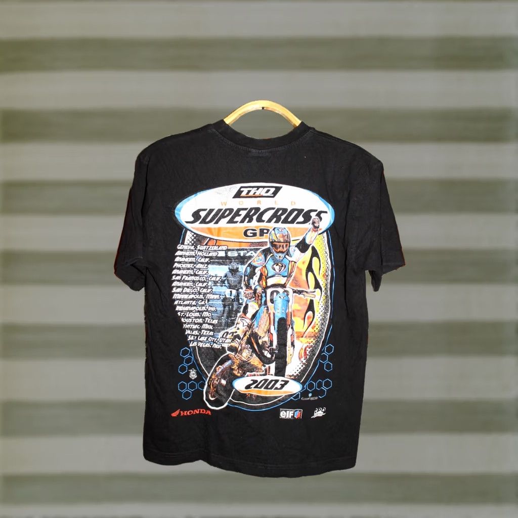 Vintage Vintage World Supercross GP Motocross T-Shirt size S Mens Black Shirt Size US S / EU 44-46 / 1 - 1 Thumbnail