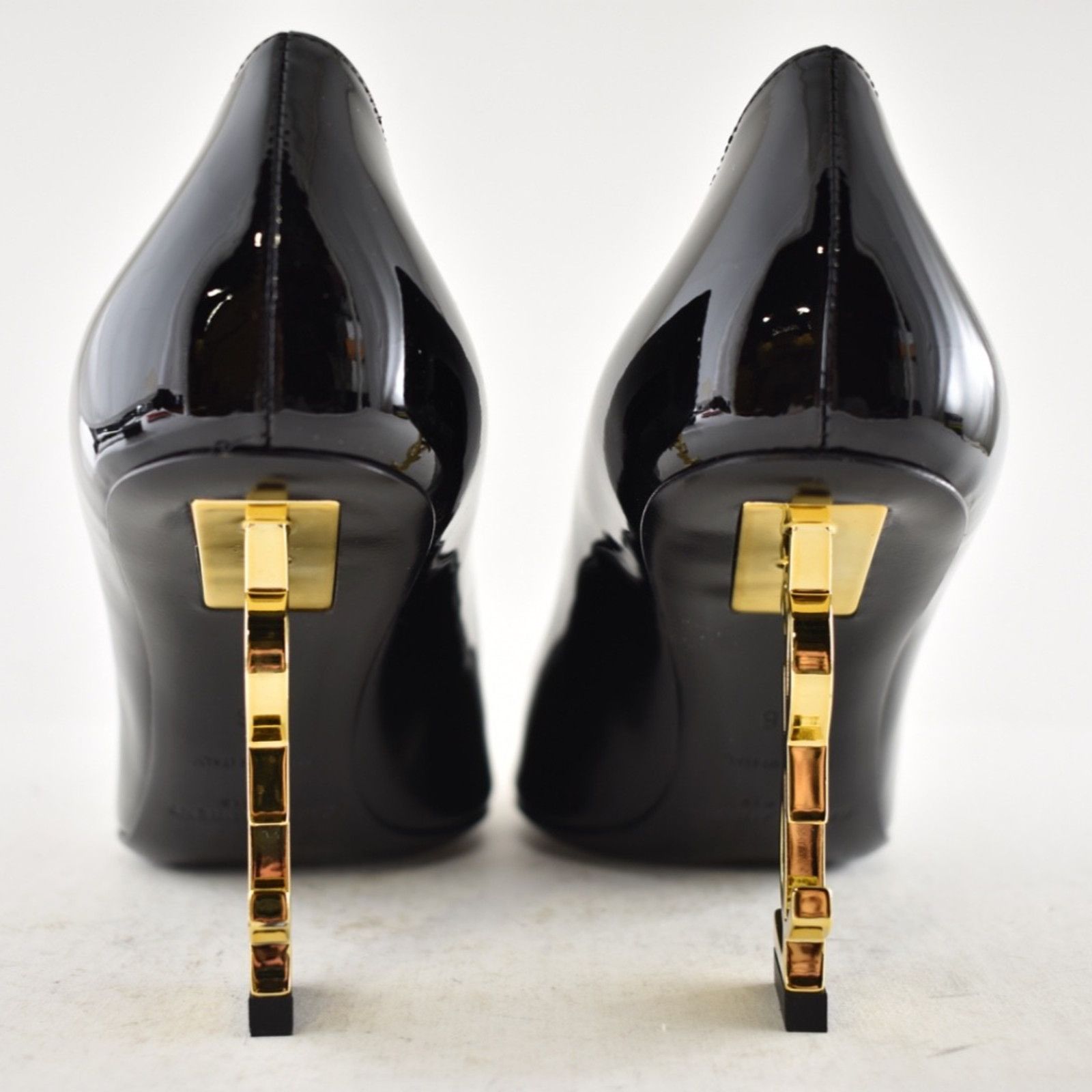 Yves Saint Laurent Saint Laurent Opyum 85 Black Patent Leather Gold YSL 36 Size US 6 / IT 36 - 20 Thumbnail