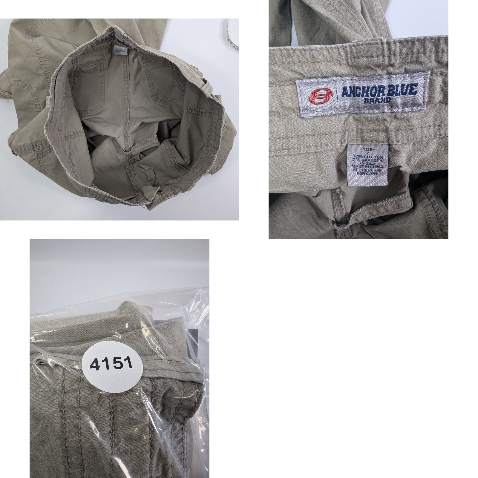 Anchor Blue Anchor Blue Khaki Beige Low Rise Cargo Tie Hem Women's Size 7 Cotton 90s Y2K Size ONE SIZE - 9 Thumbnail