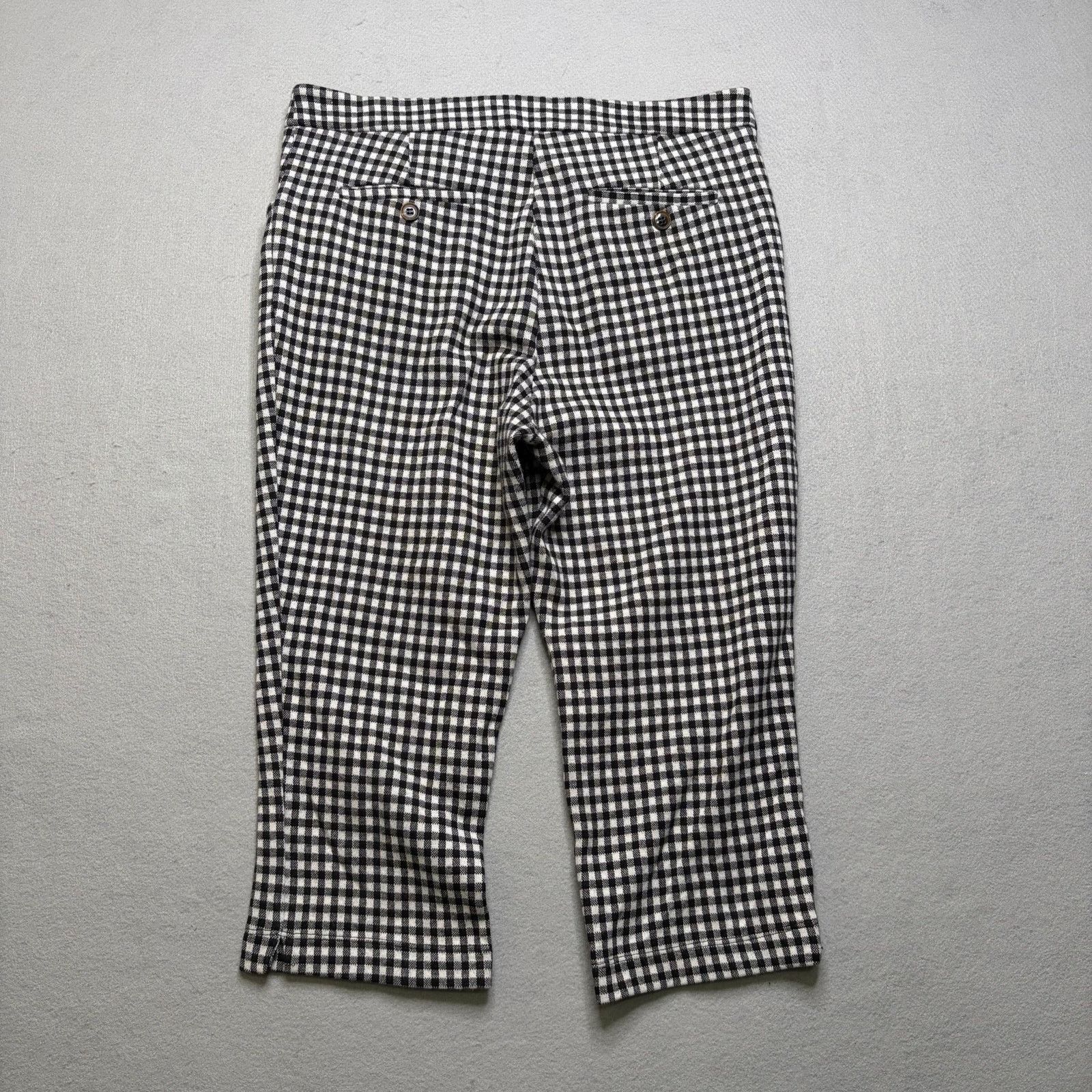 Anthropologie Anthropologie Women’s Black White Gingham Capri Pants 8 Size 30" / US 8 / IT 44 - 5 Thumbnail