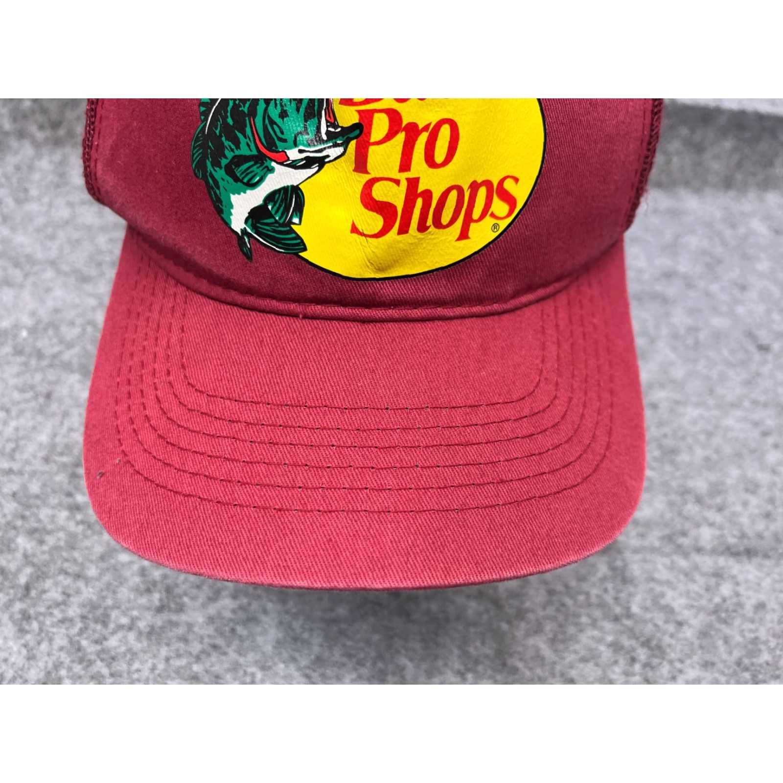 Bass Pro Shops Bass Pro Shops Hat Cap Snap Back Adult Red Cotton Trucker Hat Adjustable Men Fish Logo Twill Pattern Solid Size ONE SIZE - 3 Thumbnail