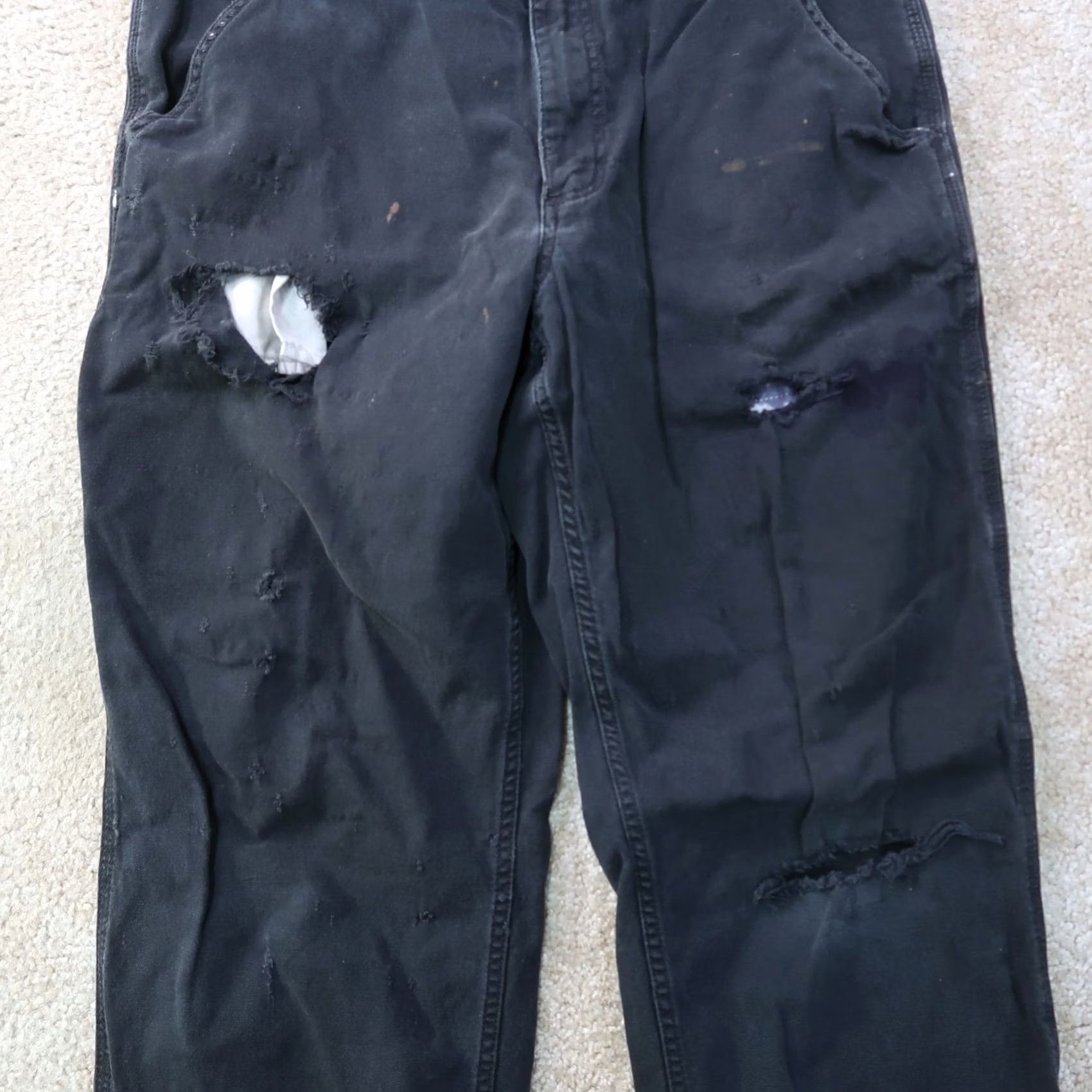 Carhartt Carhartt Relaxed Fit Carpenter Pants Mens 36x32 Beige Canvas 5-Pocket Straight Pants 90s Vintage Carry All Workwear Size US 36 / EU 52 - 3 Thumbnail