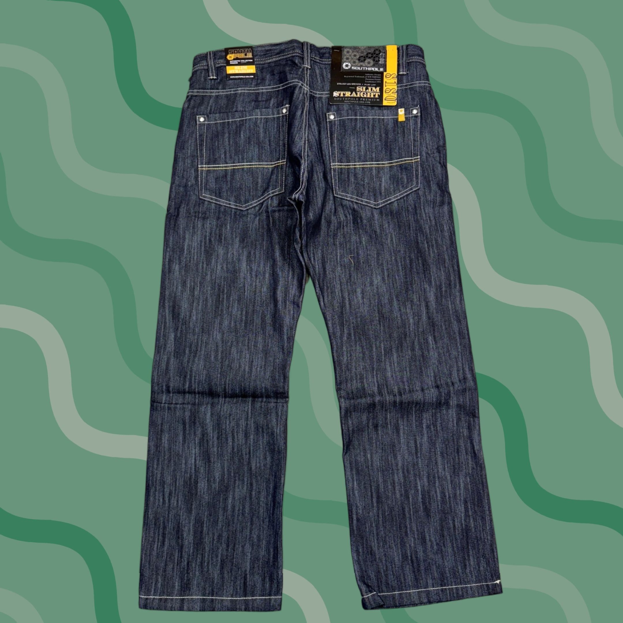 Southpole Southpole Jeans Mens 38x30 Rinse Indigo Slim Straight Dark Wash Denim 5 Pocket Size US 38 / EU 54 - 1 Thumbnail