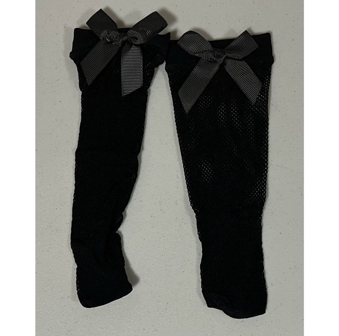 Vintage Black Fishnet Bow Bows Anklets Ankle Socks Hosiery Lingerie Size ONE SIZE - 1 Thumbnail