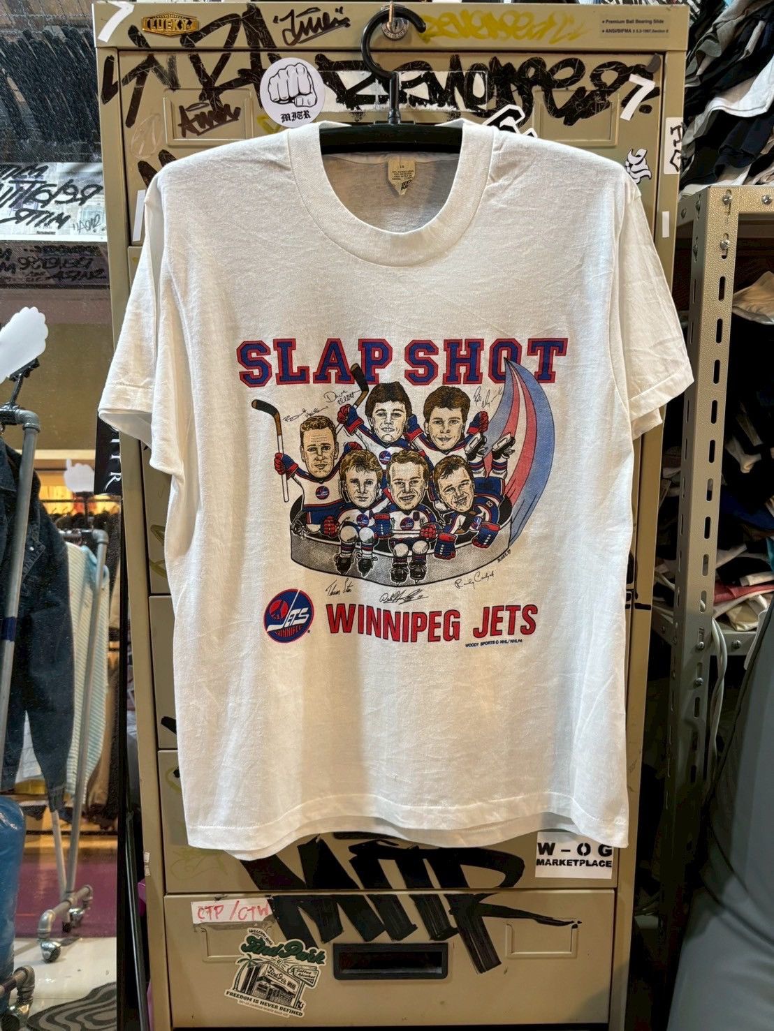 Vintage Slap Shot Winnipeg Jets 1989’s NHL Size US L / EU 52-54 / 3 - 1 Thumbnail